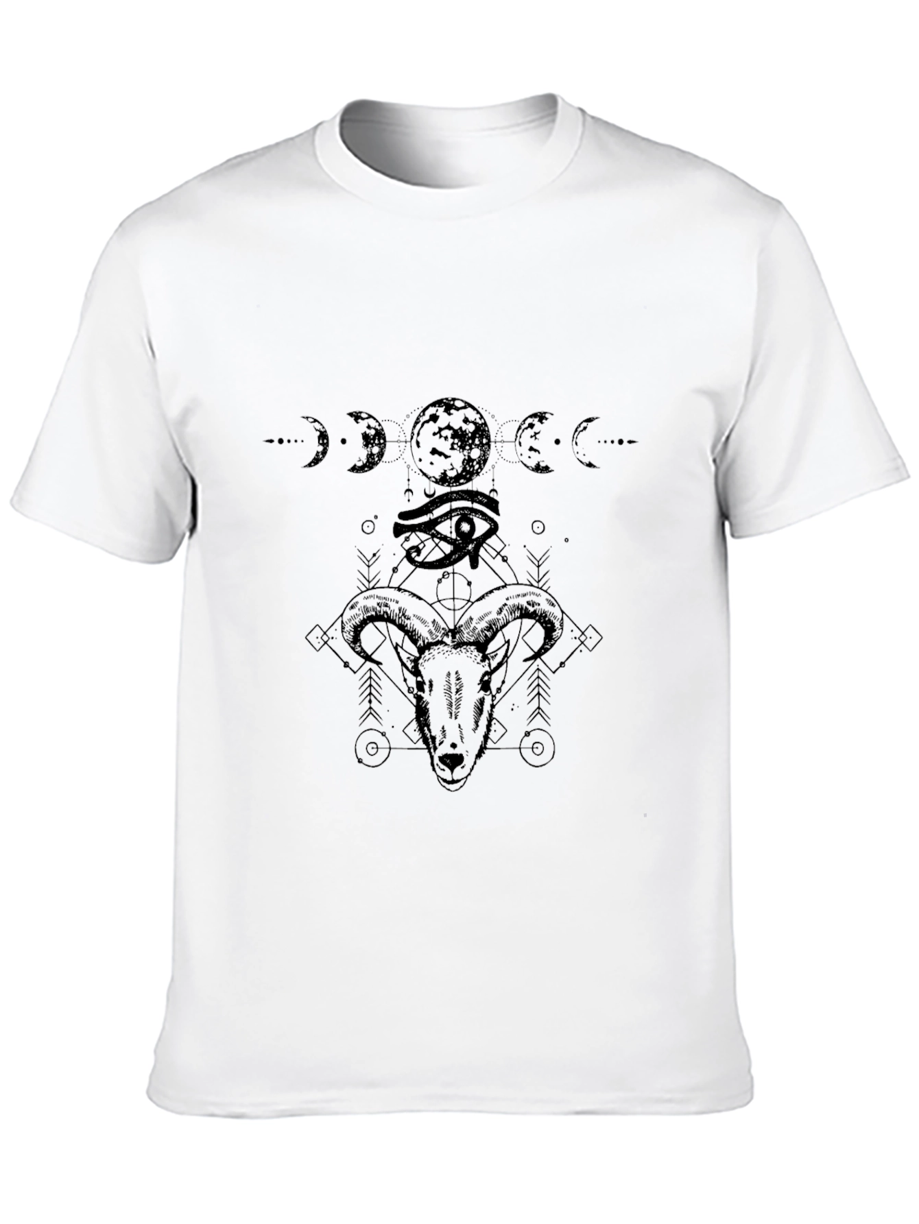 Mystic Ram Graphic Tee - Occult Style