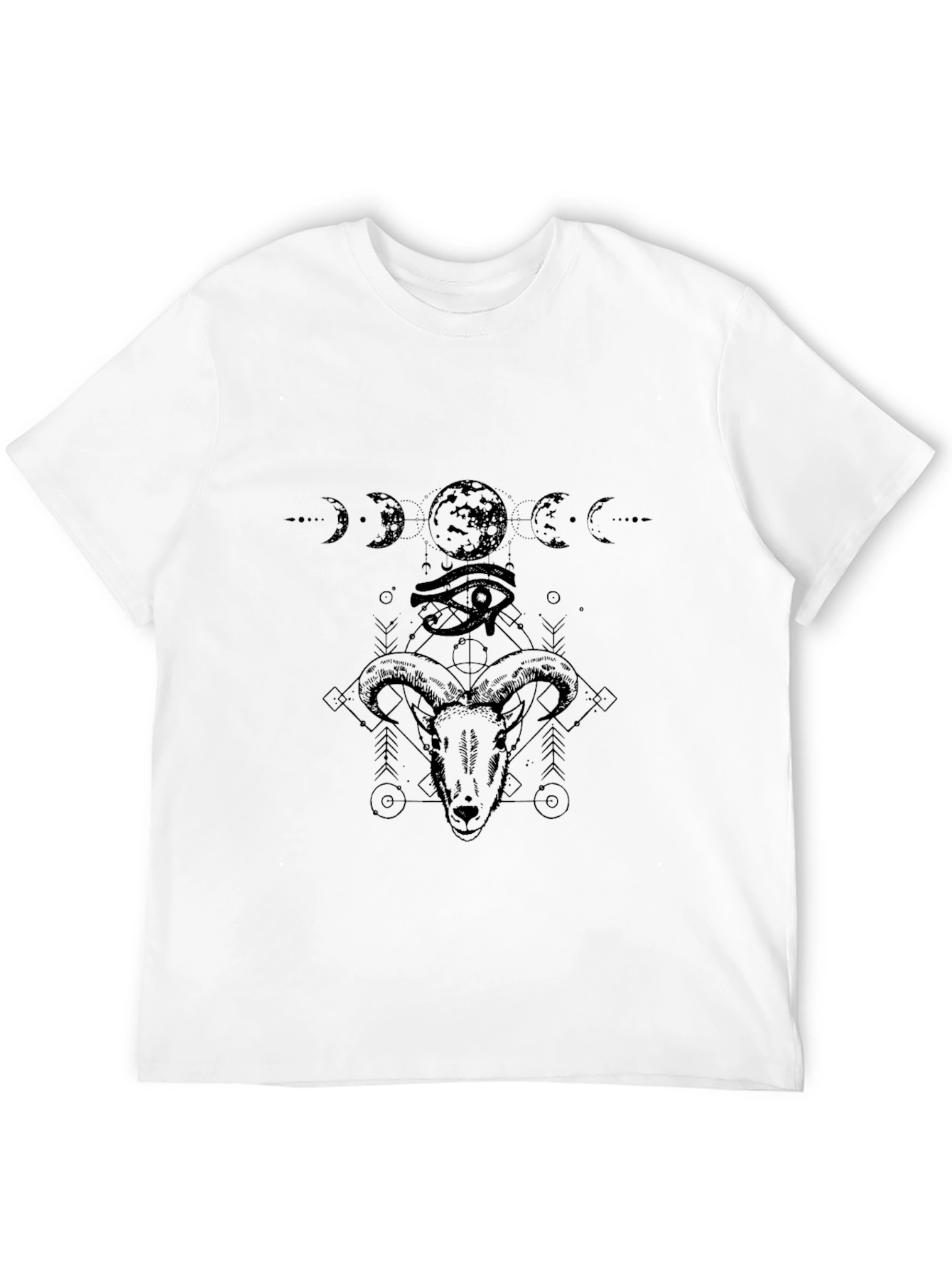 Mystic Ram Graphic Tee - Occult Style