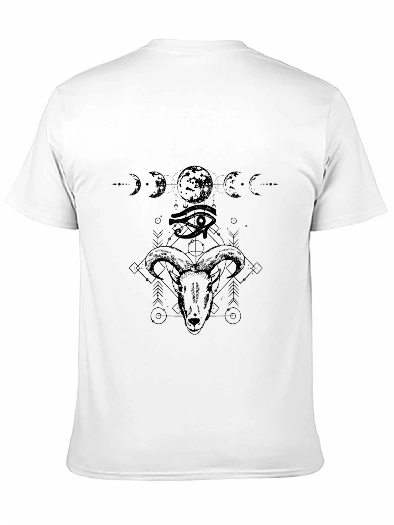 Mystic Ram Graphic Tee - Occult Style