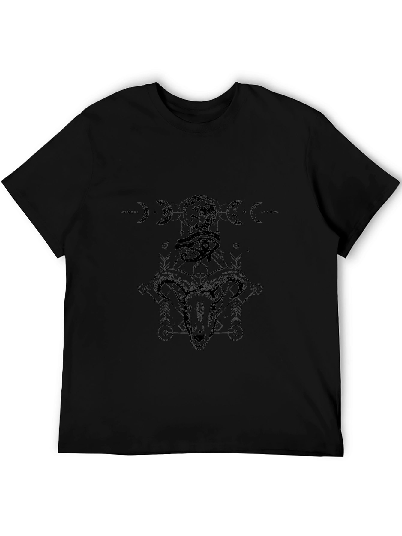Mystic Ram Graphic Tee - Occult Style