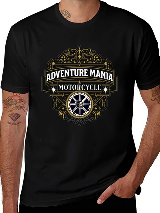 Adventure Mania Motorcycle T-Shirt - Black