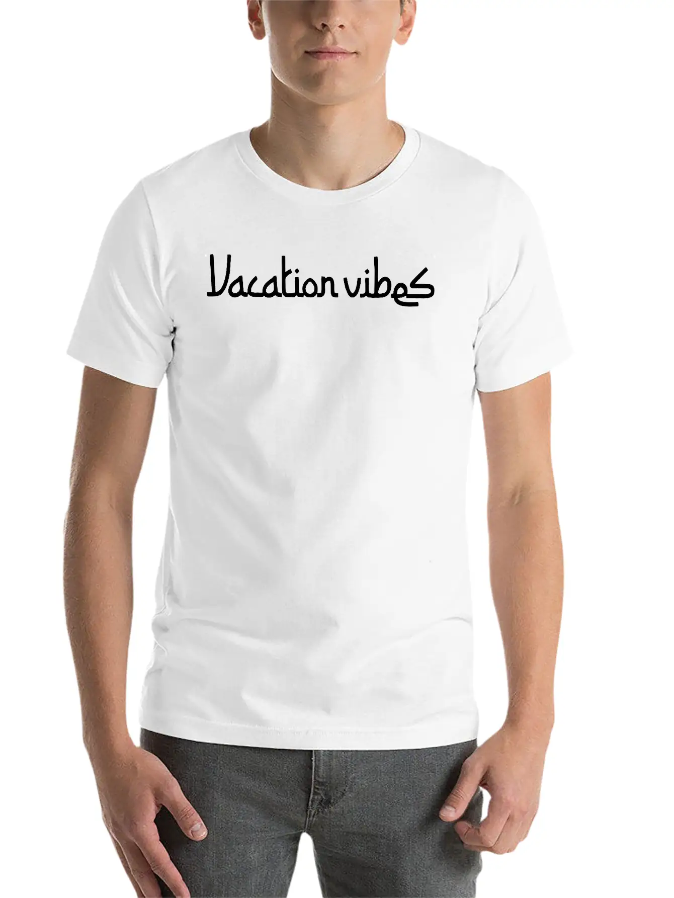 Vacation Vibes Modern Fit Casual T-Shirt ��� Clean And Versatile Design