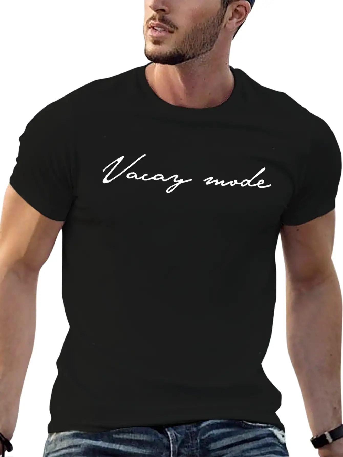 Vacay Mode Summer Calligraphy Classic Fit Graphic Tee For Daily Comfort – Unisex Cotton Shirt
