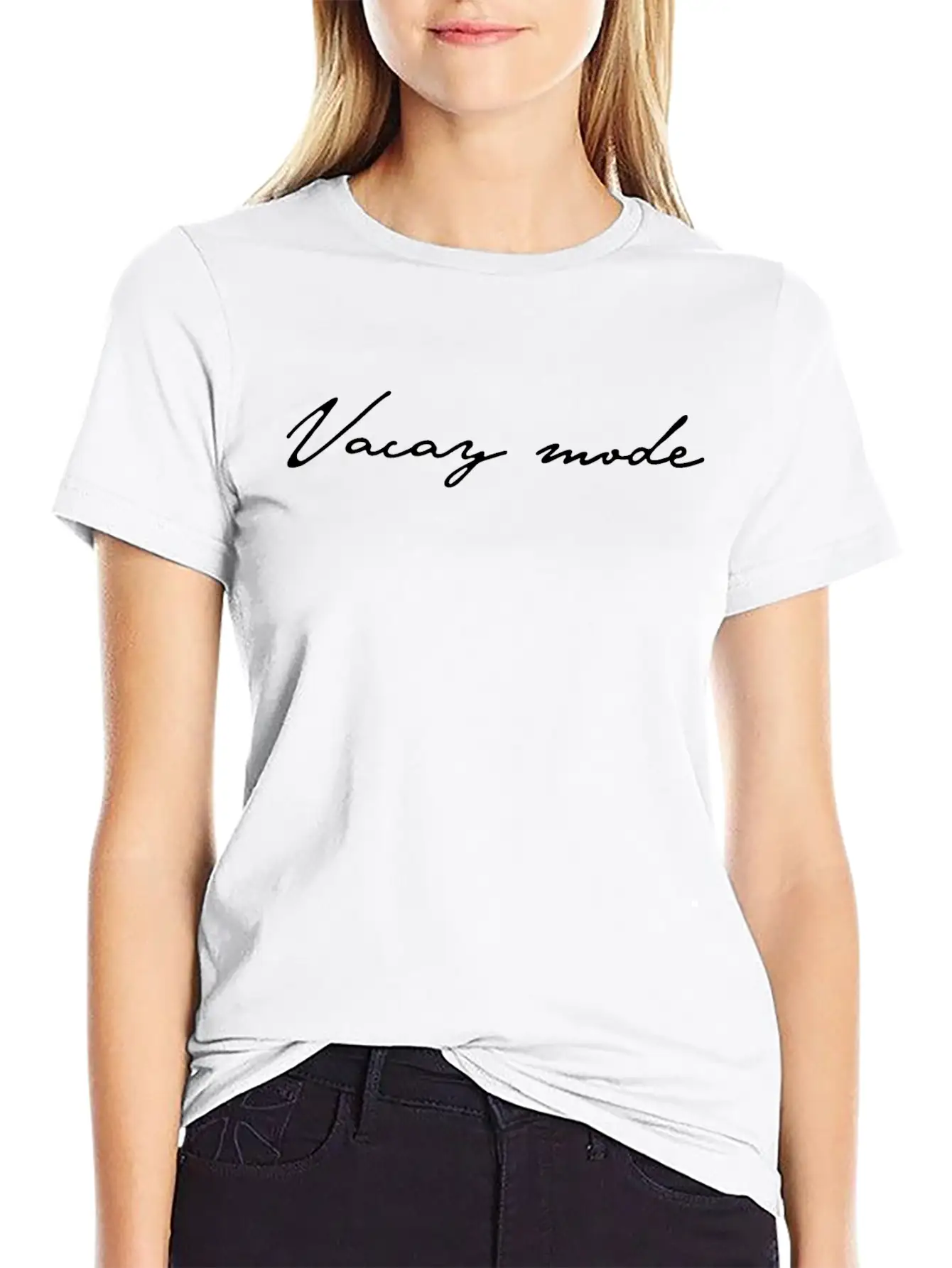 Vacay Mode Summer Calligraphy Classic Fit Graphic Tee For Daily Comfort – Unisex Cotton Shirt