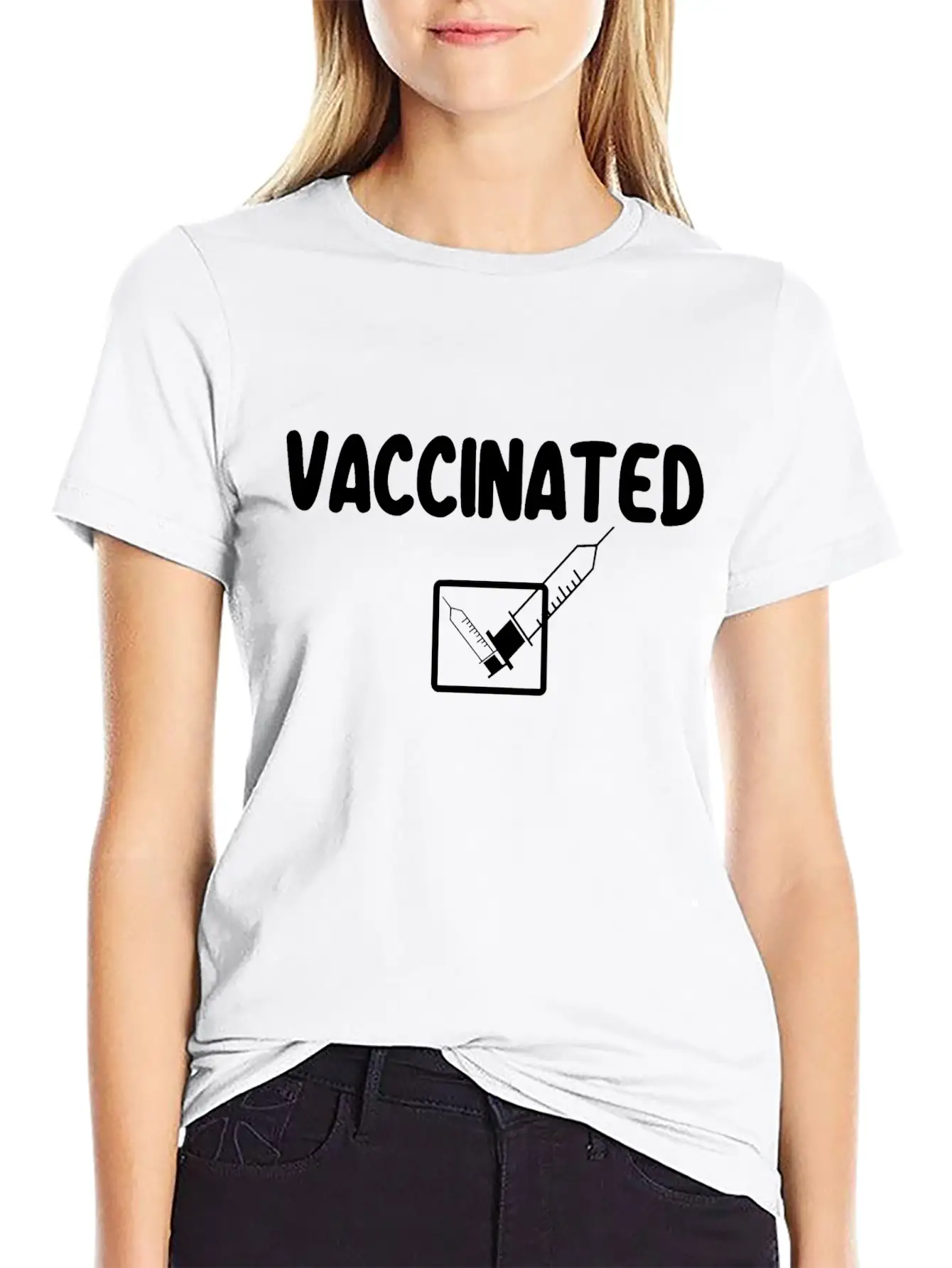 Vaccinated Check Mark Vaccine I Got Vaccinated Stylish Everyday T-Shirt – Unisex Basic Cotton Tee