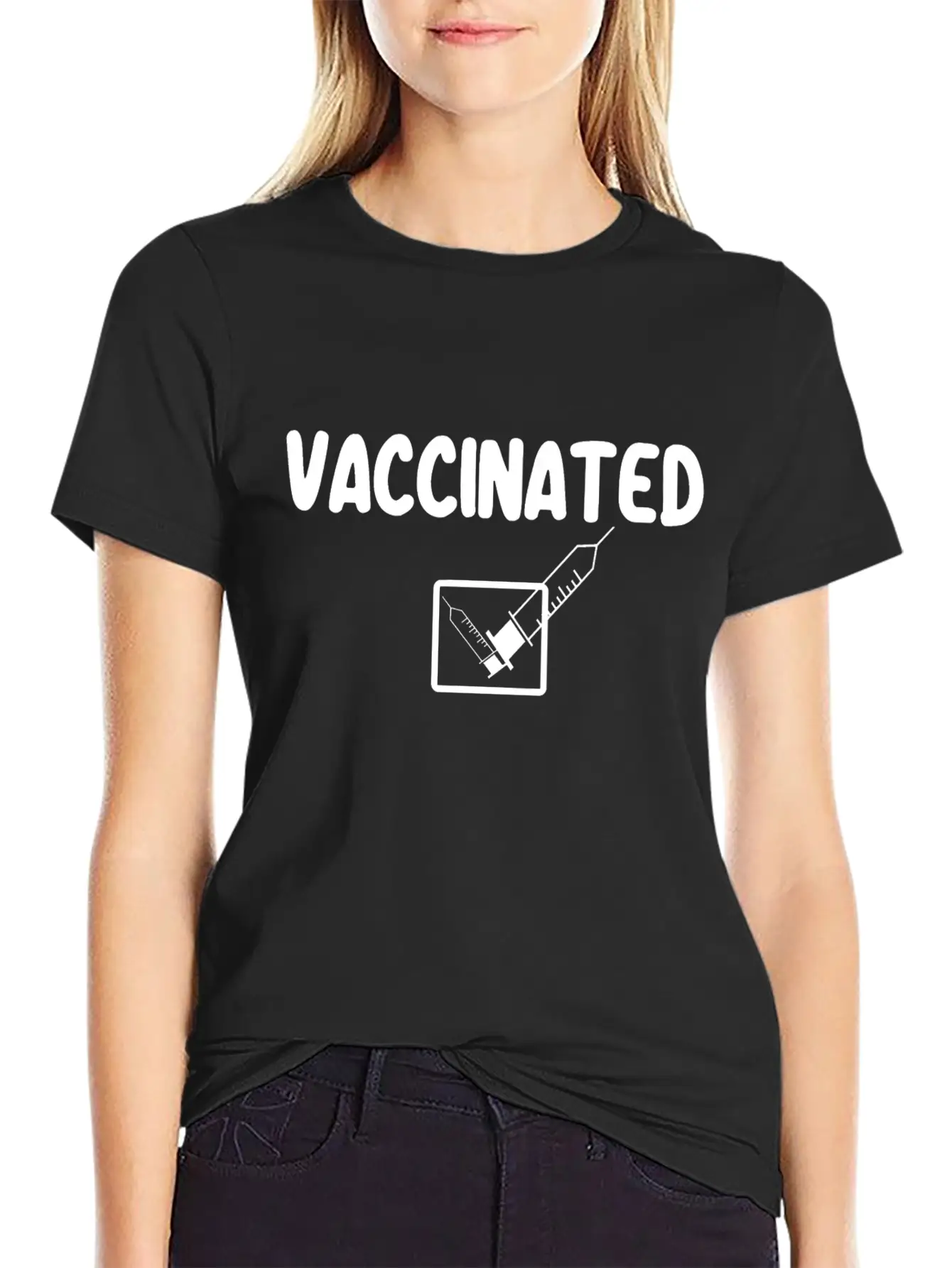 Vaccinated Check Mark Vaccine I Got Vaccinated Stylish Everyday T-Shirt – Unisex Basic Cotton Tee