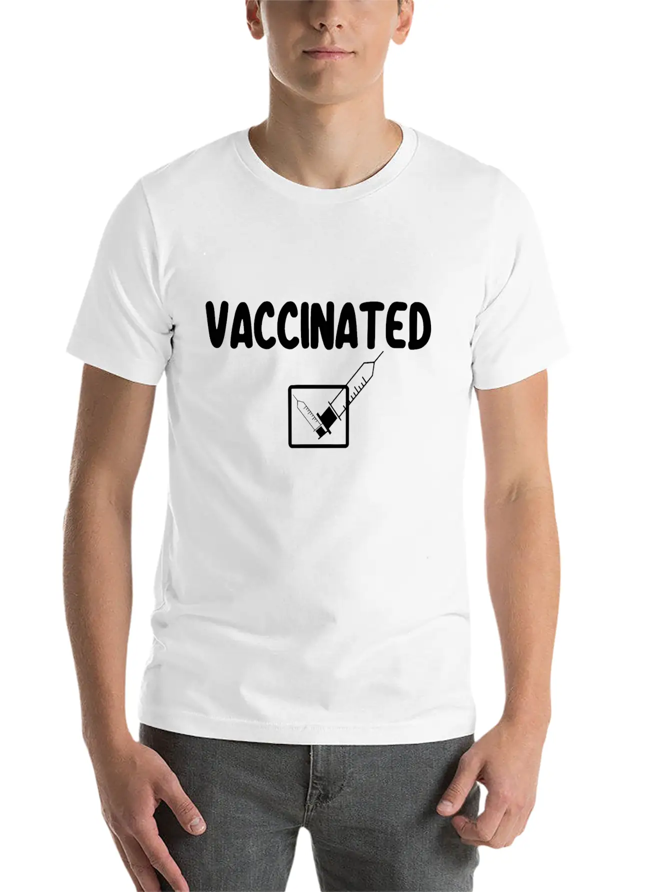 Vaccinated Check Mark Vaccine I Got Vaccinated Stylish Everyday T-Shirt – Unisex Basic Cotton Tee