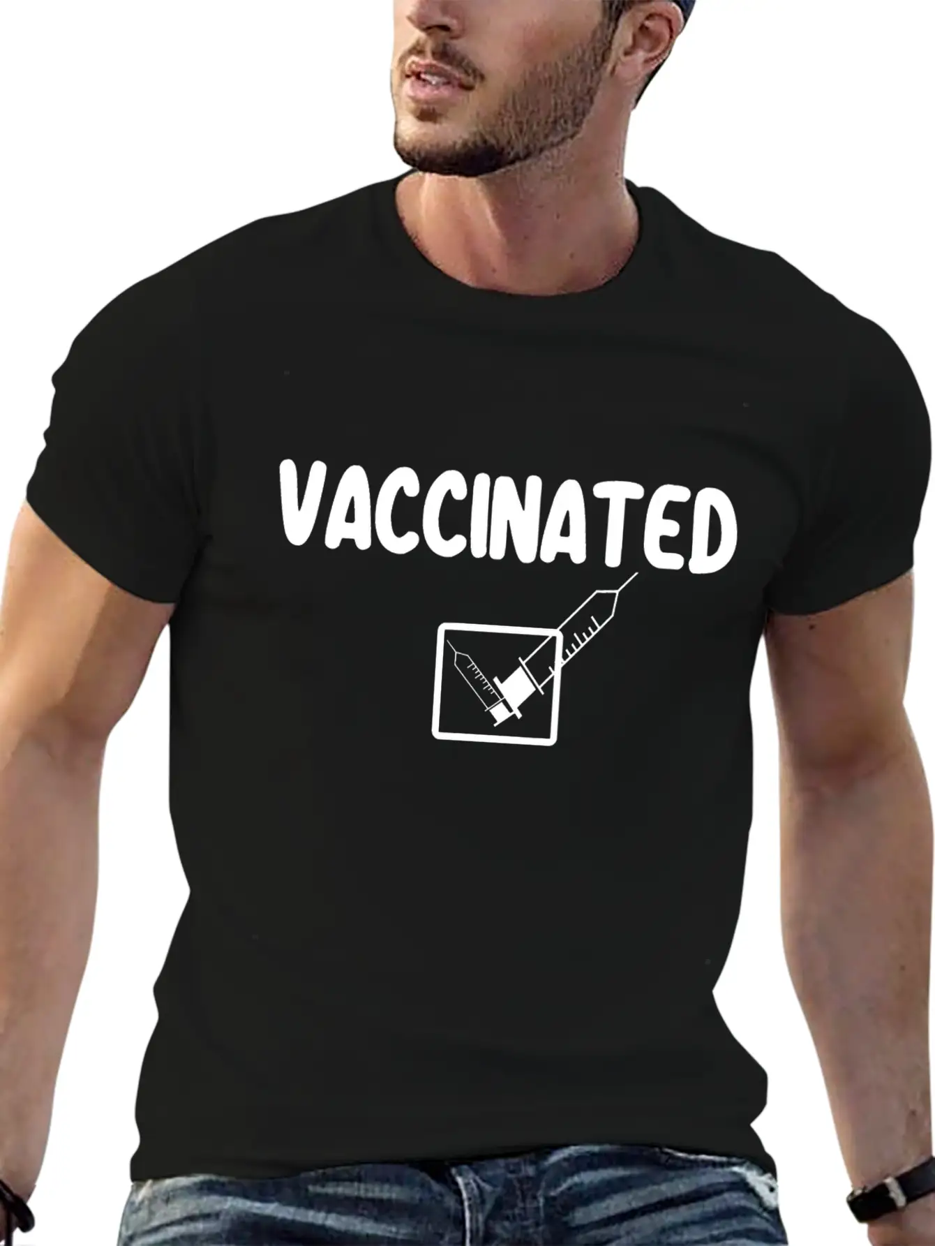 Vaccinated Check Mark Vaccine I Got Vaccinated Stylish Everyday T-Shirt – Unisex Basic Cotton Tee