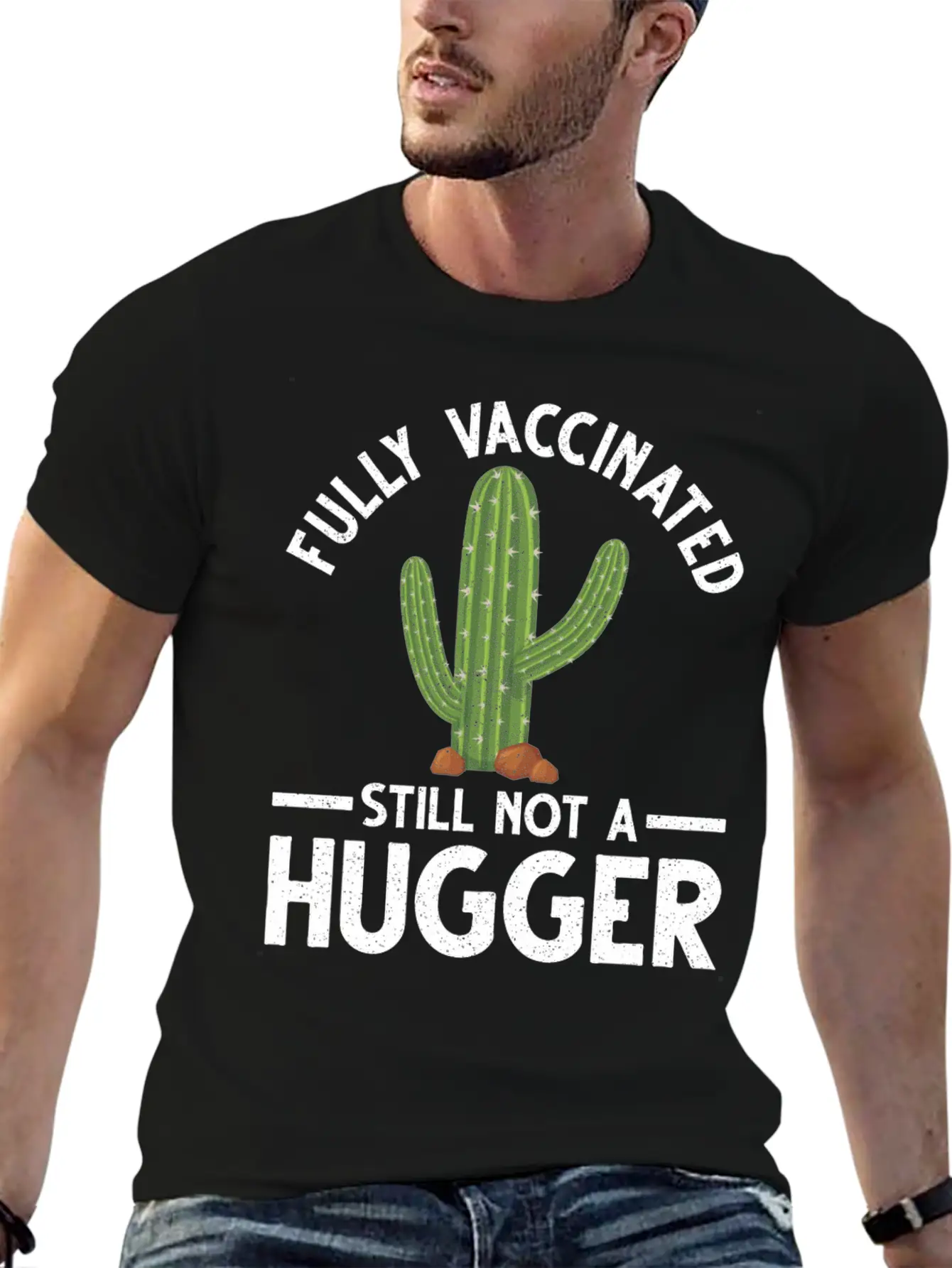 Vaccinated Not A Hugger Vaccination Vax Pro Relaxed Everyday Tee – Lightweight And Durable Cotton