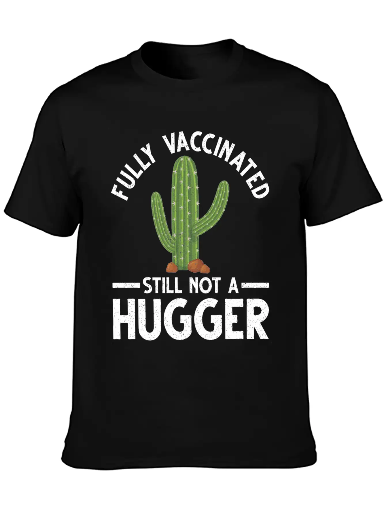 Vaccinated Not A Hugger Vaccination Vax Pro Relaxed Everyday Tee – Lightweight And Durable Cotton