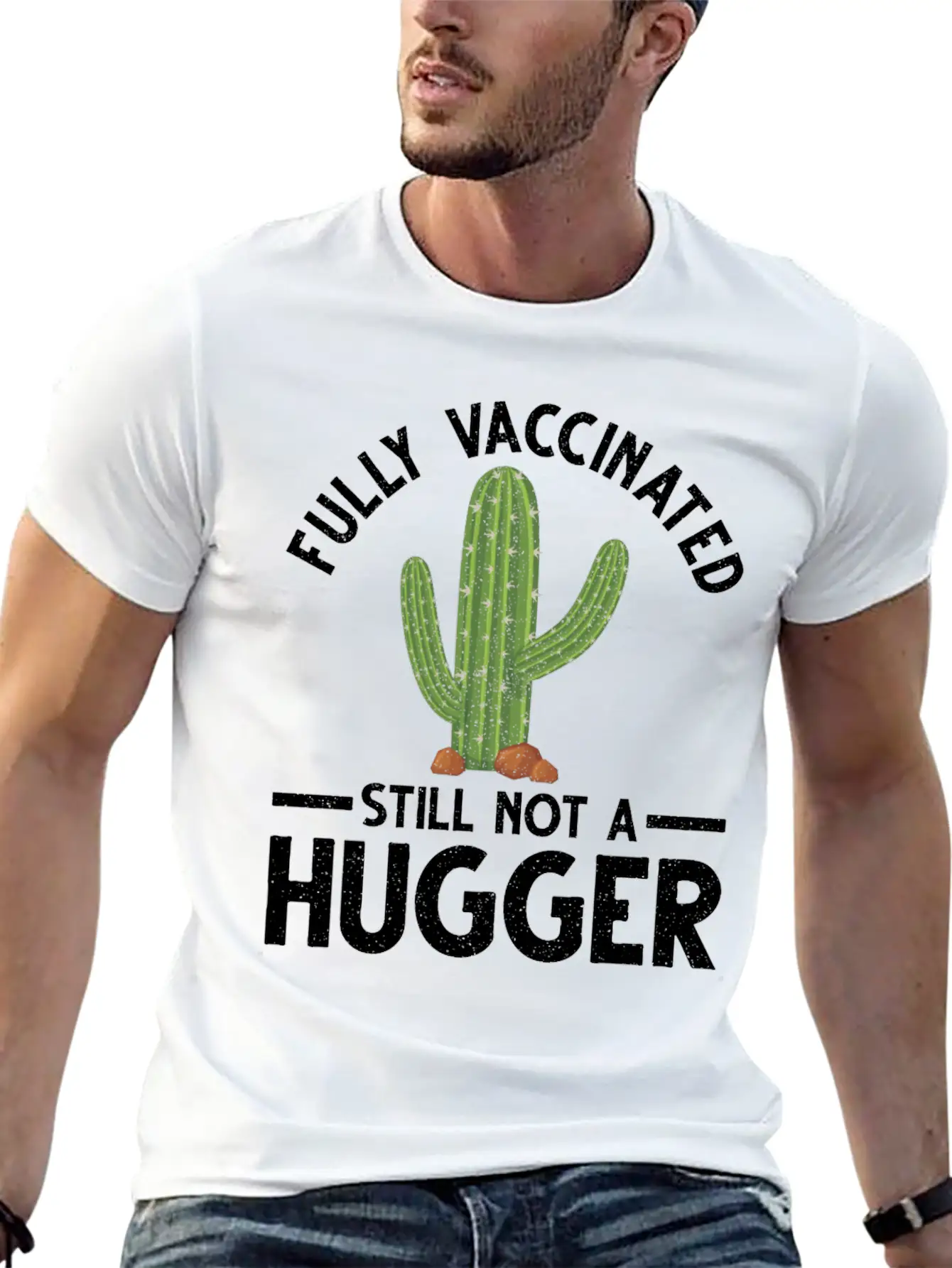 Vaccinated Not A Hugger Vaccination Vax Pro Relaxed Everyday Tee – Lightweight And Durable Cotton