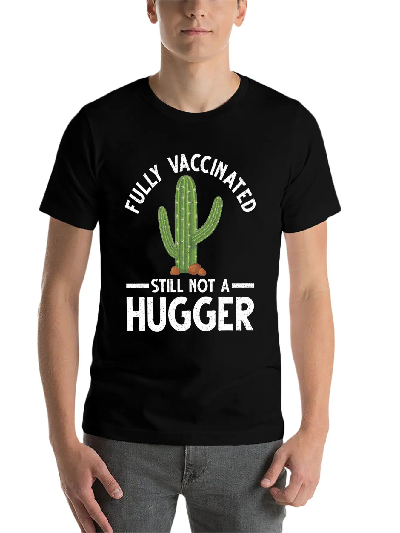 Vaccinated Not A Hugger Vaccination Vax Pro Relaxed Everyday Tee – Lightweight And Durable Cotton