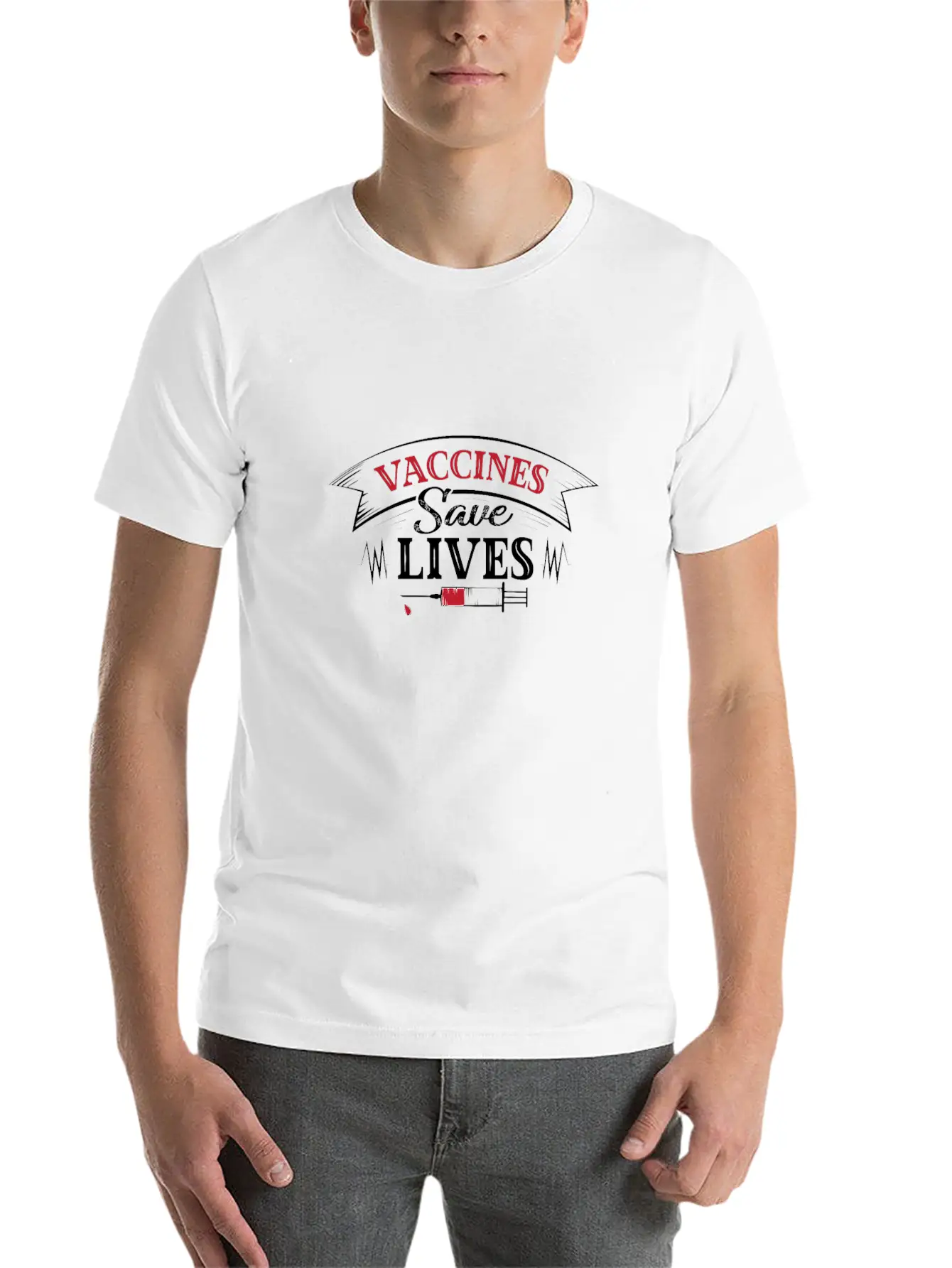 Vaccine Save Lives Vaccine Pro Vaccination Support Stylish Everyday T-Shirt – Unisex Basic Cotton Tee