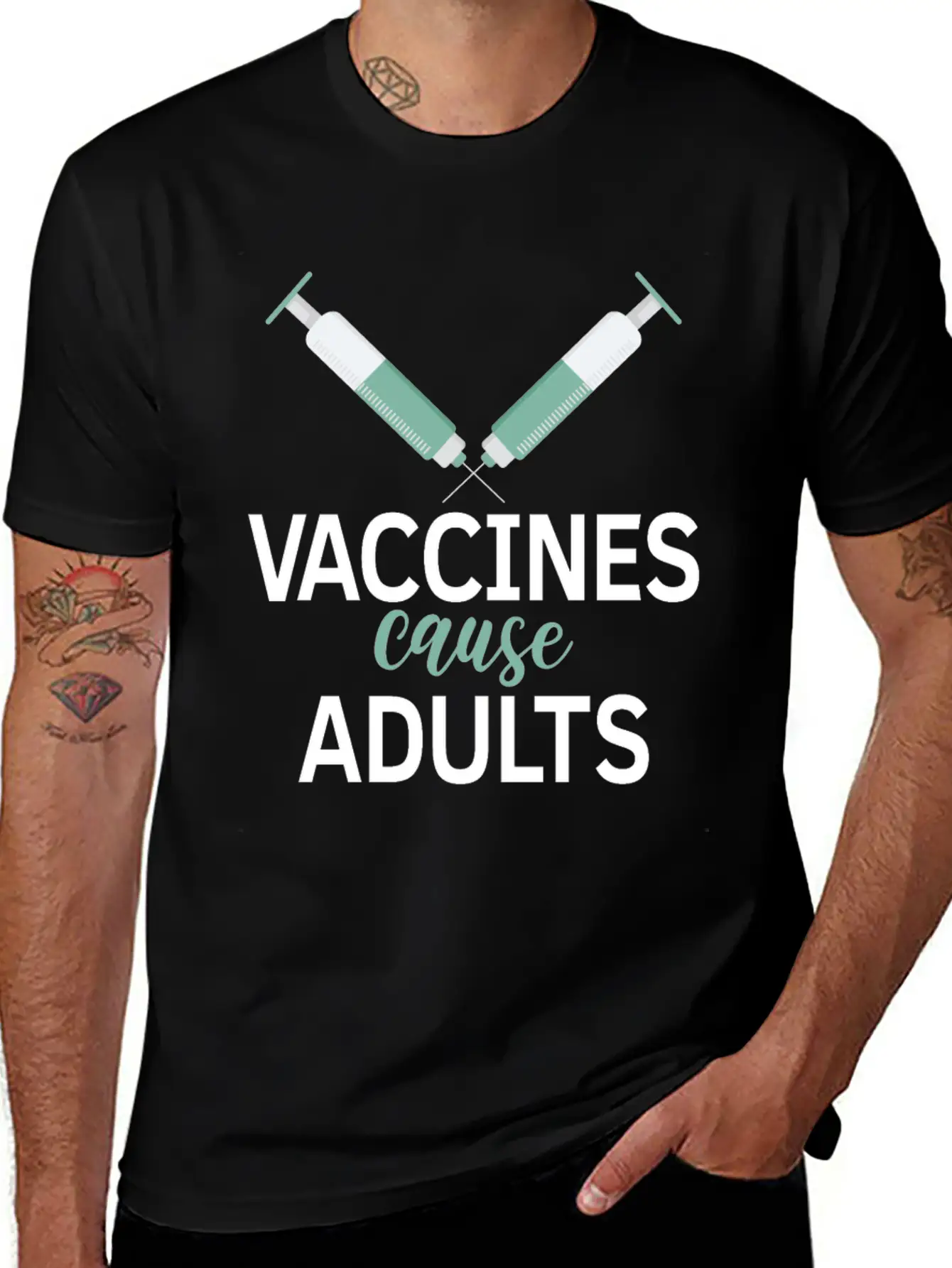 Vaccines Cause Adults Pro Vaccine Unisex Casual T-Shirt ��� Clean Design For Daily Comfort