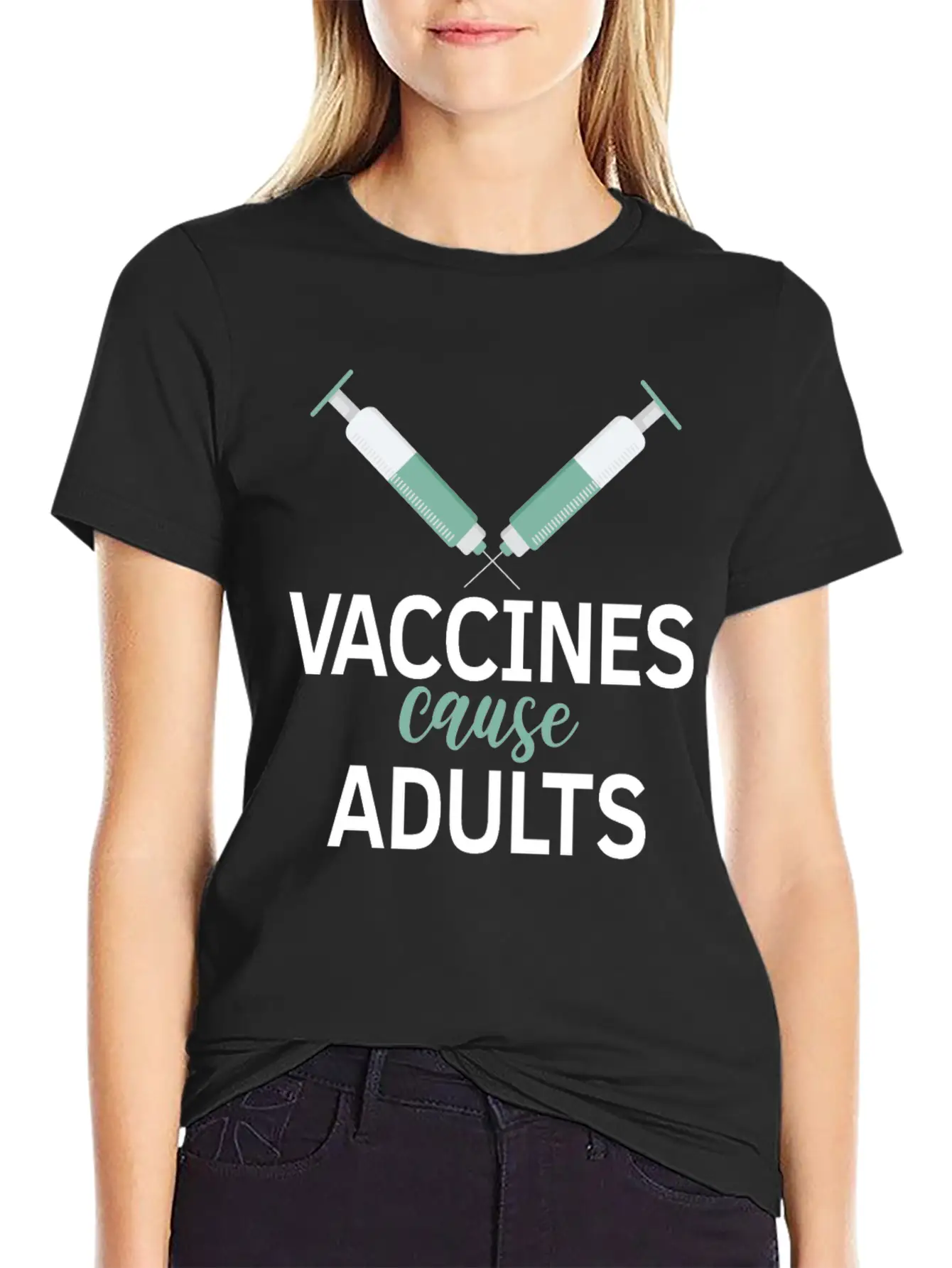 Vaccines Cause Adults Pro Vaccine Unisex Casual T-Shirt ��� Clean Design For Daily Comfort