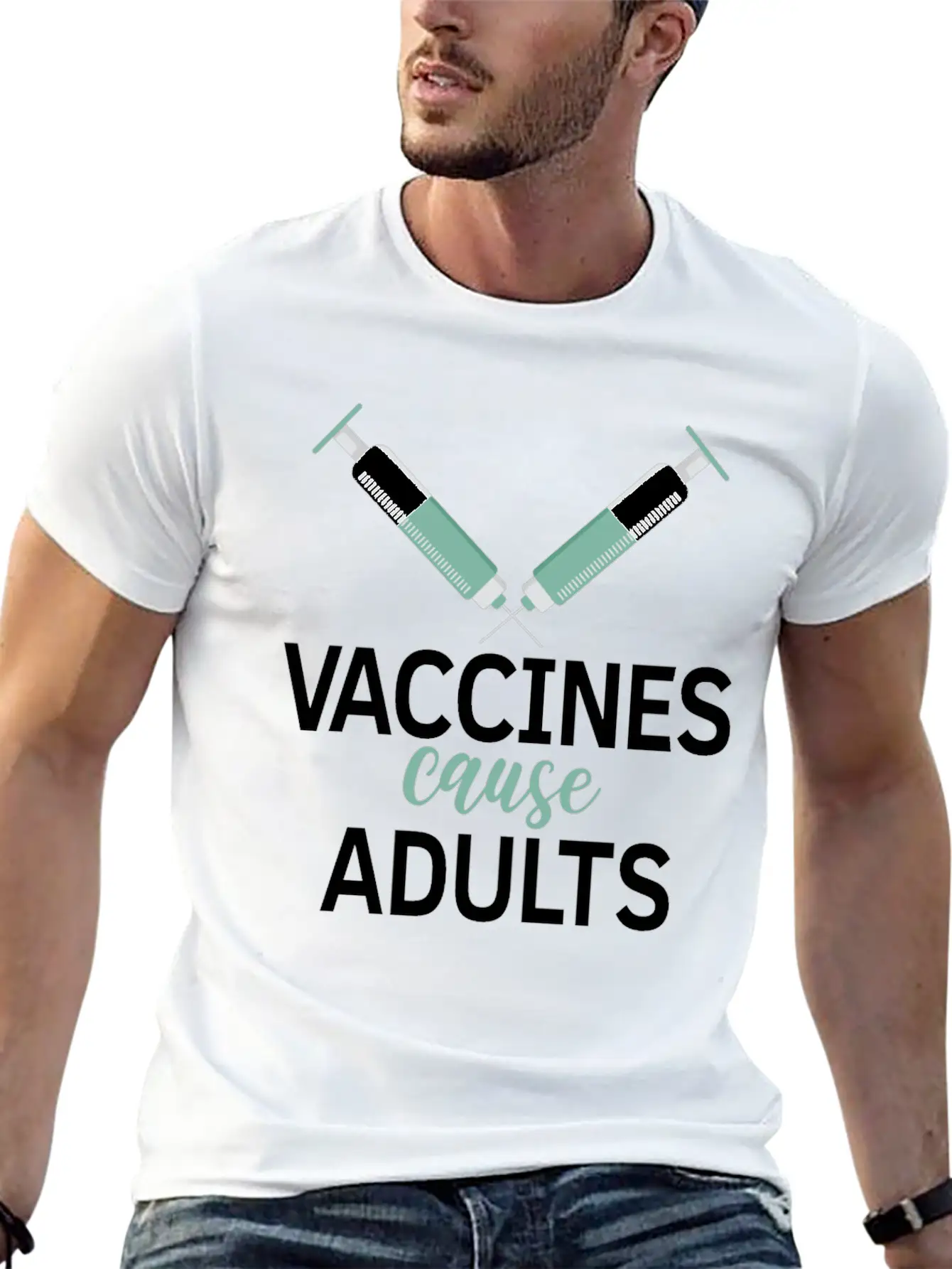 Vaccines Cause Adults Pro Vaccine Unisex Casual T-Shirt ��� Clean Design For Daily Comfort