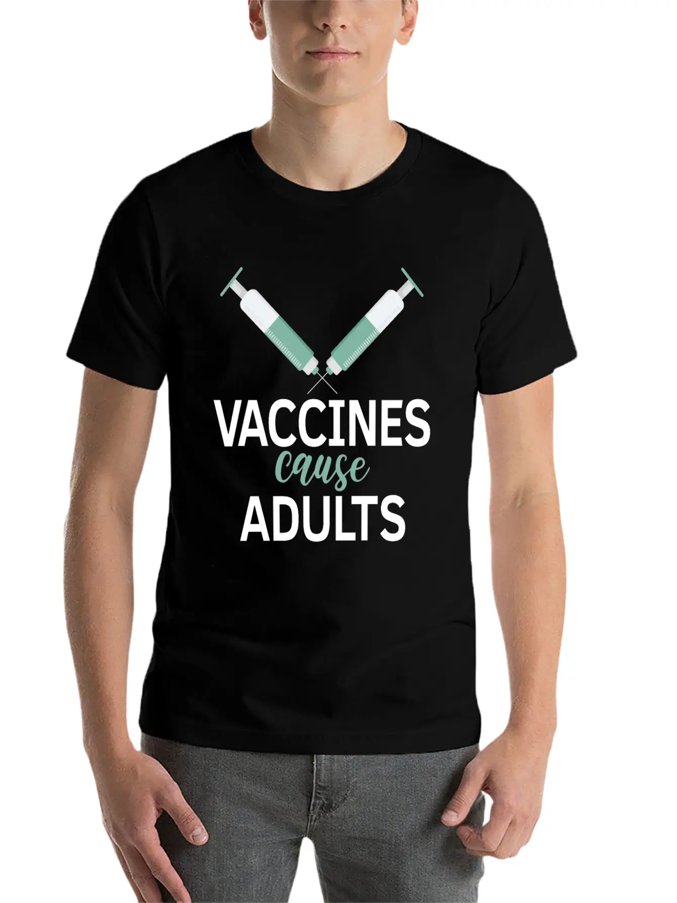 Vaccines Cause Adults Pro Vaccine Unisex Casual T-Shirt ��� Clean Design For Daily Comfort