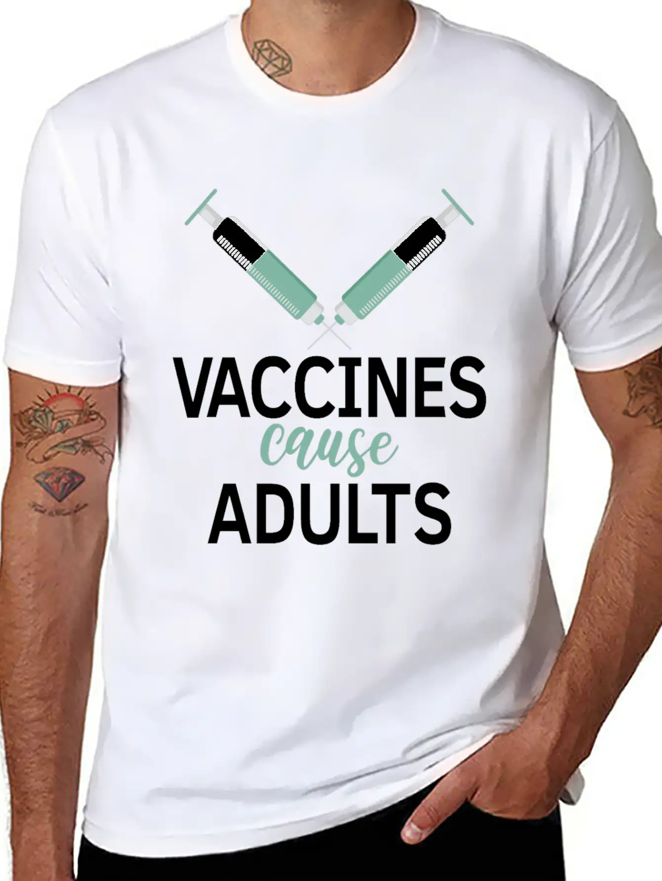 Vaccines Cause Adults Pro Vaccine Unisex Casual T-Shirt ��� Clean Design For Daily Comfort