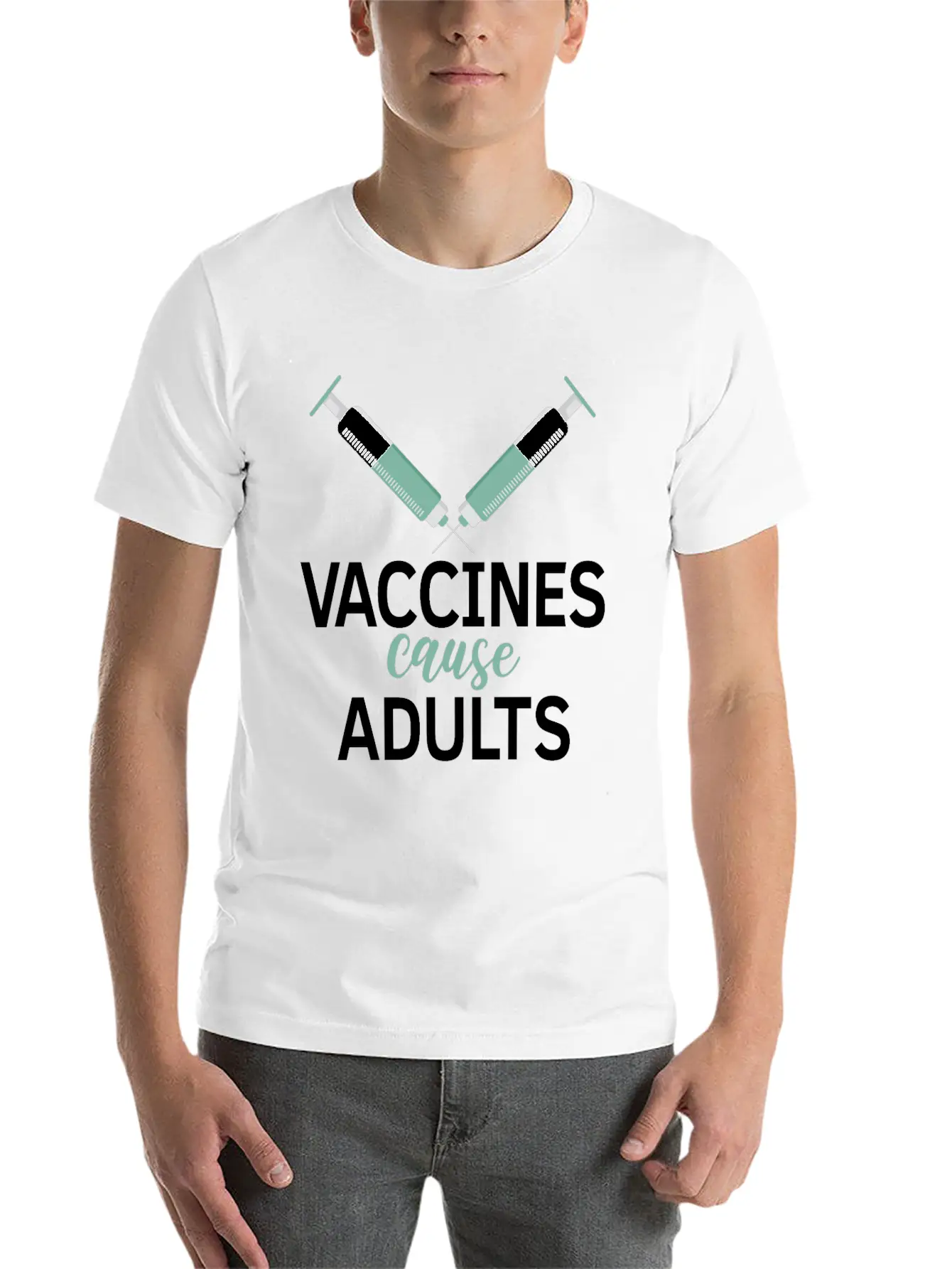 Vaccines Cause Adults Pro Vaccine Unisex Casual T-Shirt ��� Clean Design For Daily Comfort