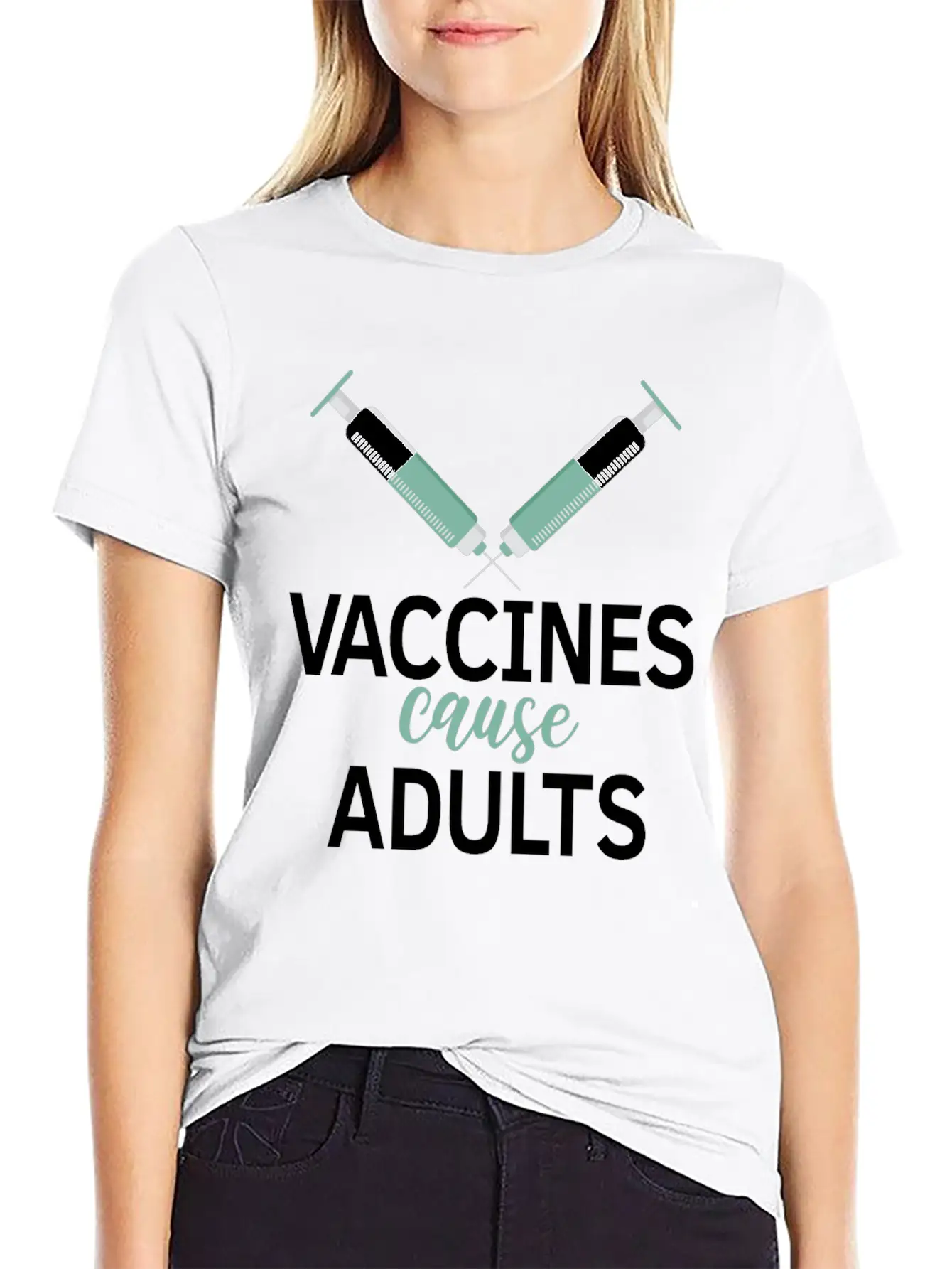 Vaccines Cause Adults Pro Vaccine Unisex Casual T-Shirt ��� Clean Design For Daily Comfort