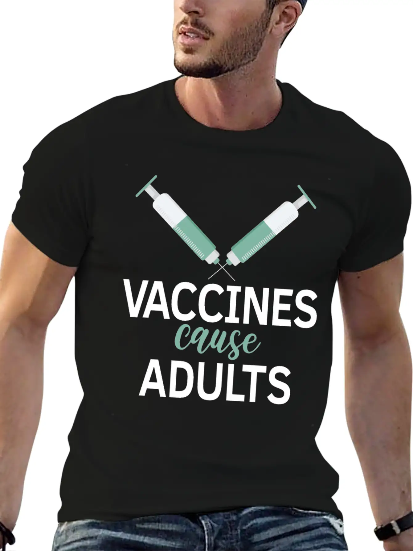 Vaccines Cause Adults Pro Vaccine Unisex Casual T-Shirt ��� Clean Design For Daily Comfort