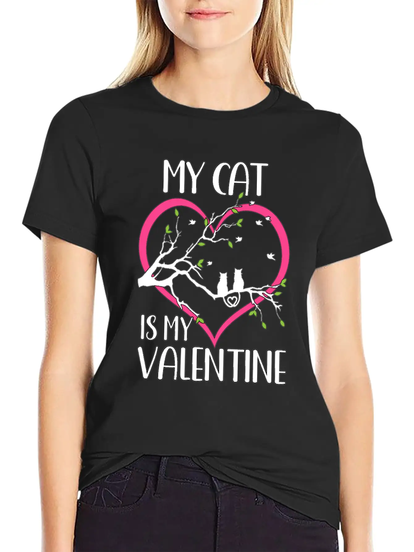 Valentine's Day Cats Heart Cute Cute Knuff Basic Graphic T-Shirt – Daily Comfort In Soft Cotton