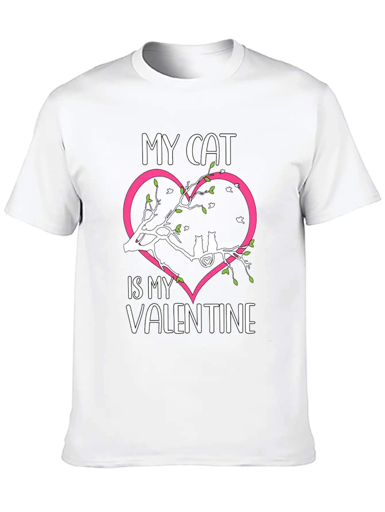 Valentine's Day Cats Heart Cute Cute Knuff Basic Graphic T-Shirt – Daily Comfort In Soft Cotton