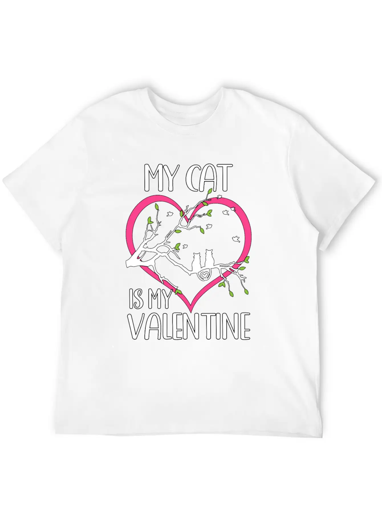 Valentine's Day Cats Heart Cute Cute Knuff Basic Graphic T-Shirt – Daily Comfort In Soft Cotton