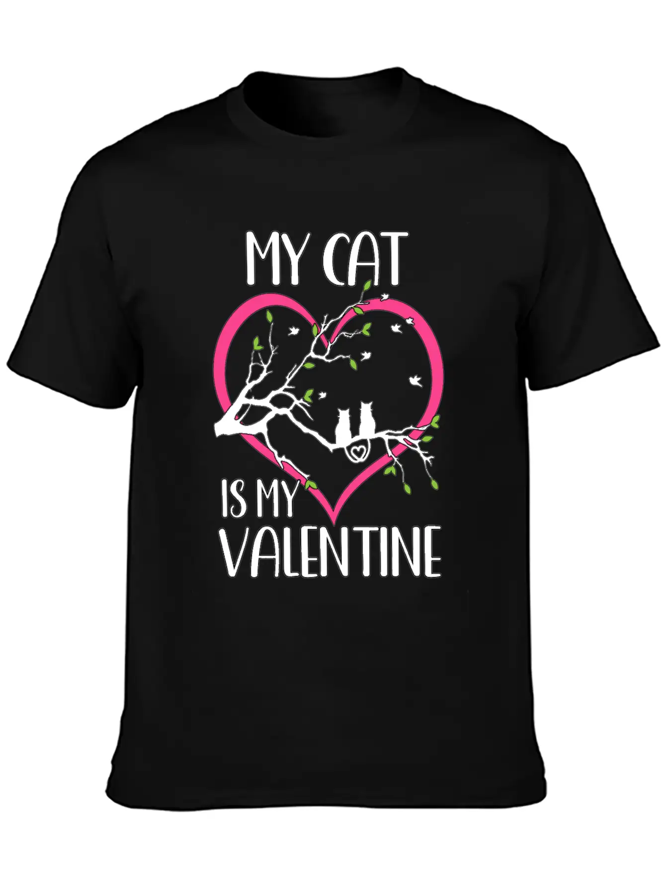 Valentine's Day Cats Heart Cute Cute Knuff Basic Graphic T-Shirt – Daily Comfort In Soft Cotton