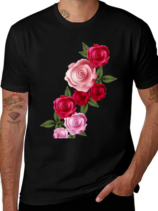 Valentine's Day Rose Garland Of Bright Roses Relaxed Everyday Tee – Lightweight And Durable Cotton