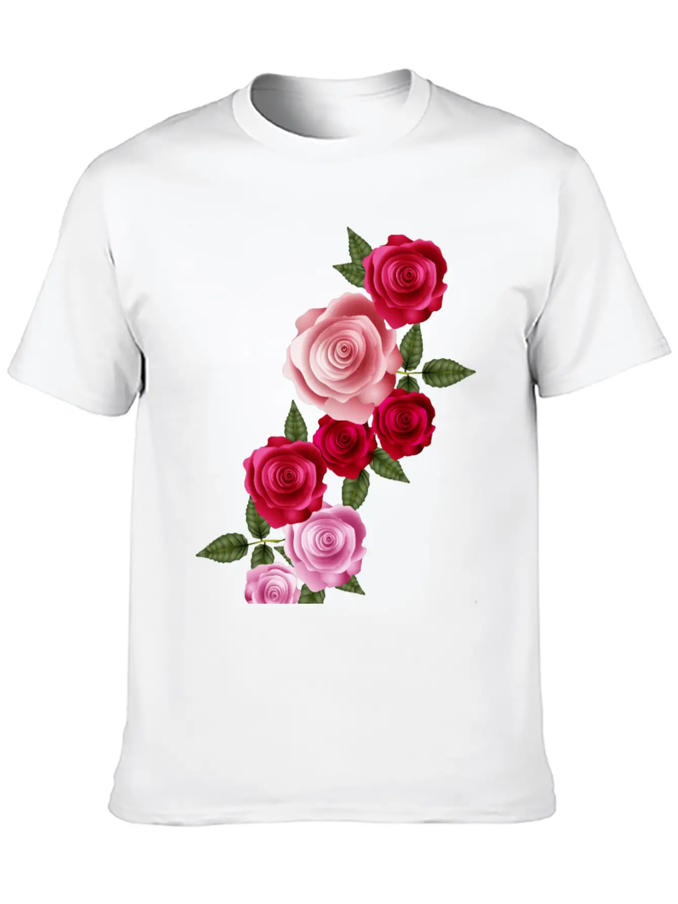 Valentine's Day Rose Garland Of Bright Roses Relaxed Everyday Tee – Lightweight And Durable Cotton