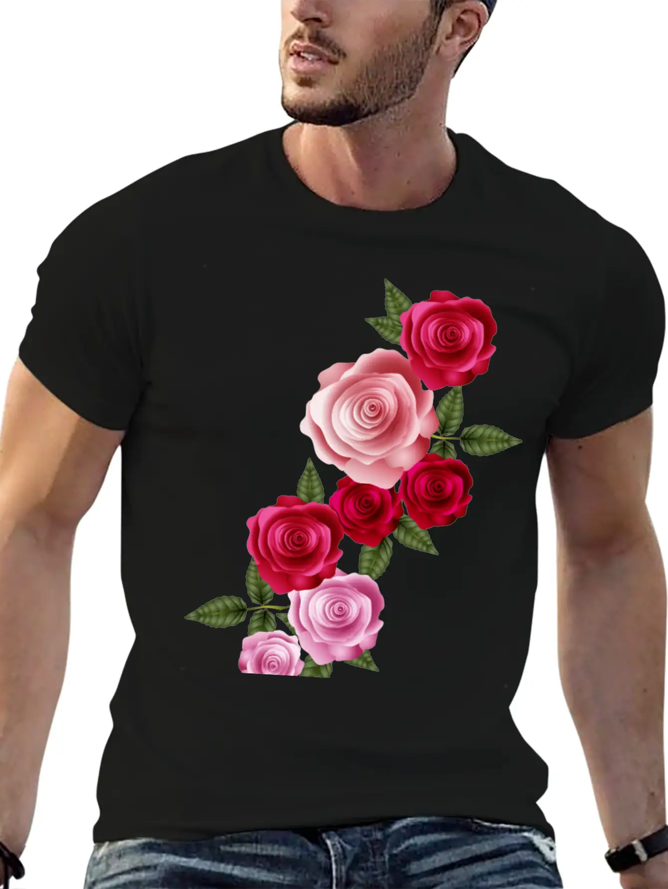 Valentine's Day Rose Garland Of Bright Roses Relaxed Everyday Tee – Lightweight And Durable Cotton