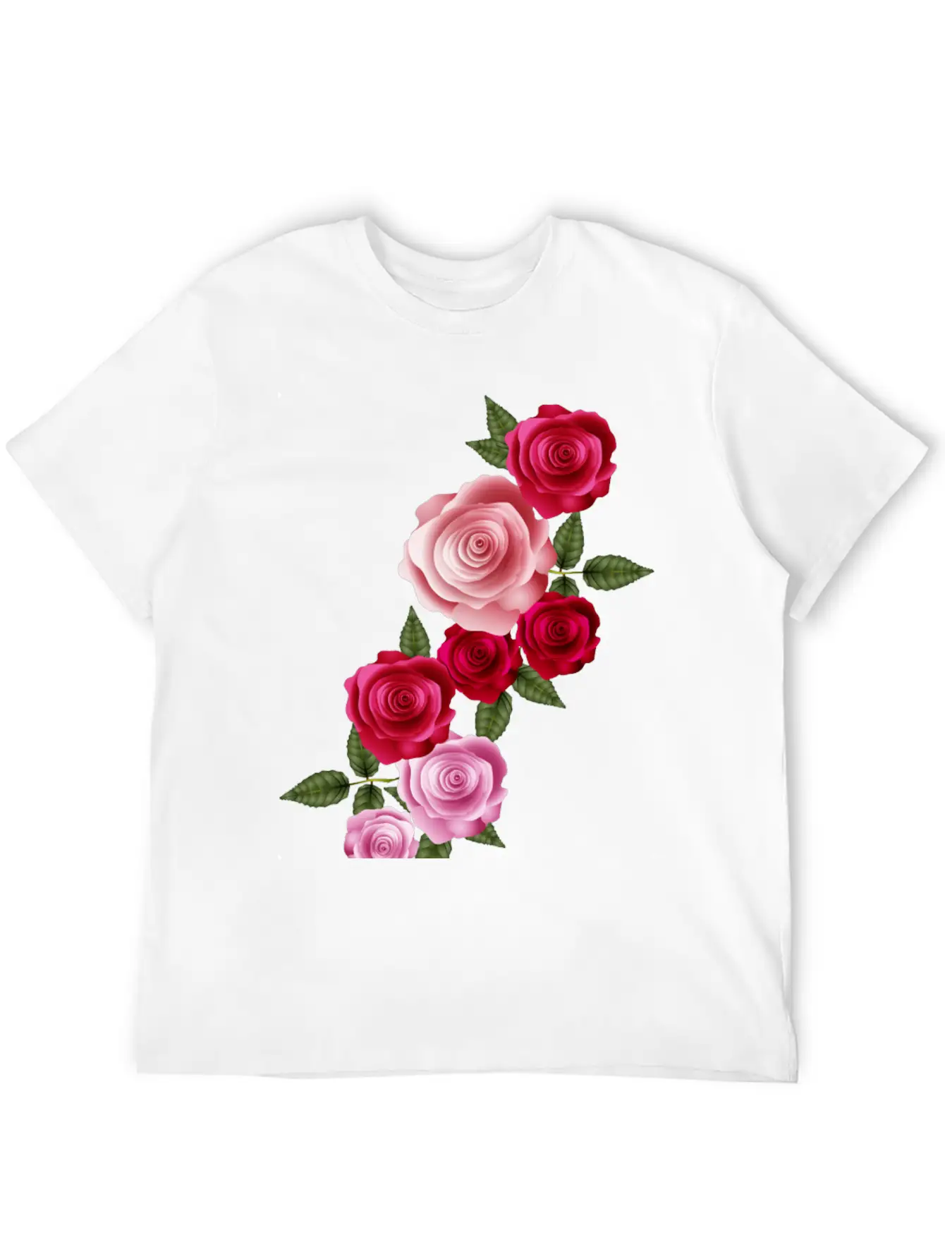 Valentine's Day Rose Garland Of Bright Roses Relaxed Everyday Tee – Lightweight And Durable Cotton