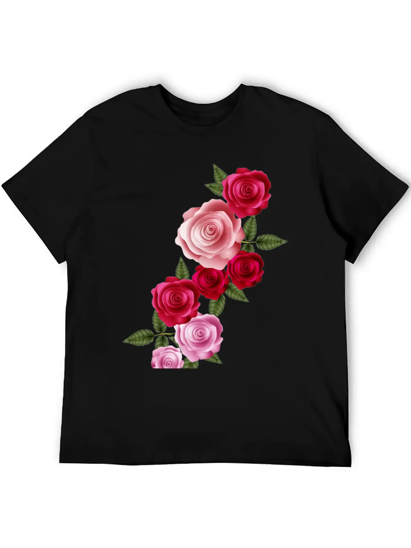 Valentine's Day Rose Garland Of Bright Roses Relaxed Everyday Tee – Lightweight And Durable Cotton