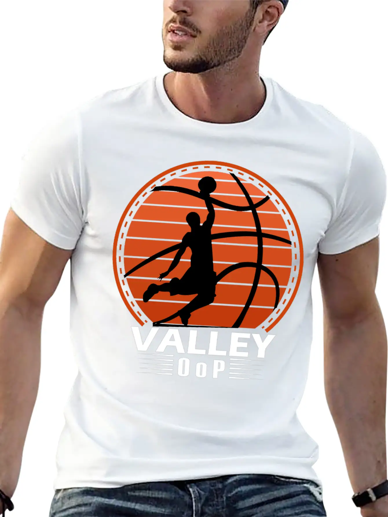 Valley Oop Man Street-ball Retro Basketball Soft Cotton Short Sleeve Tee – Unisex Wardrobe Staple
