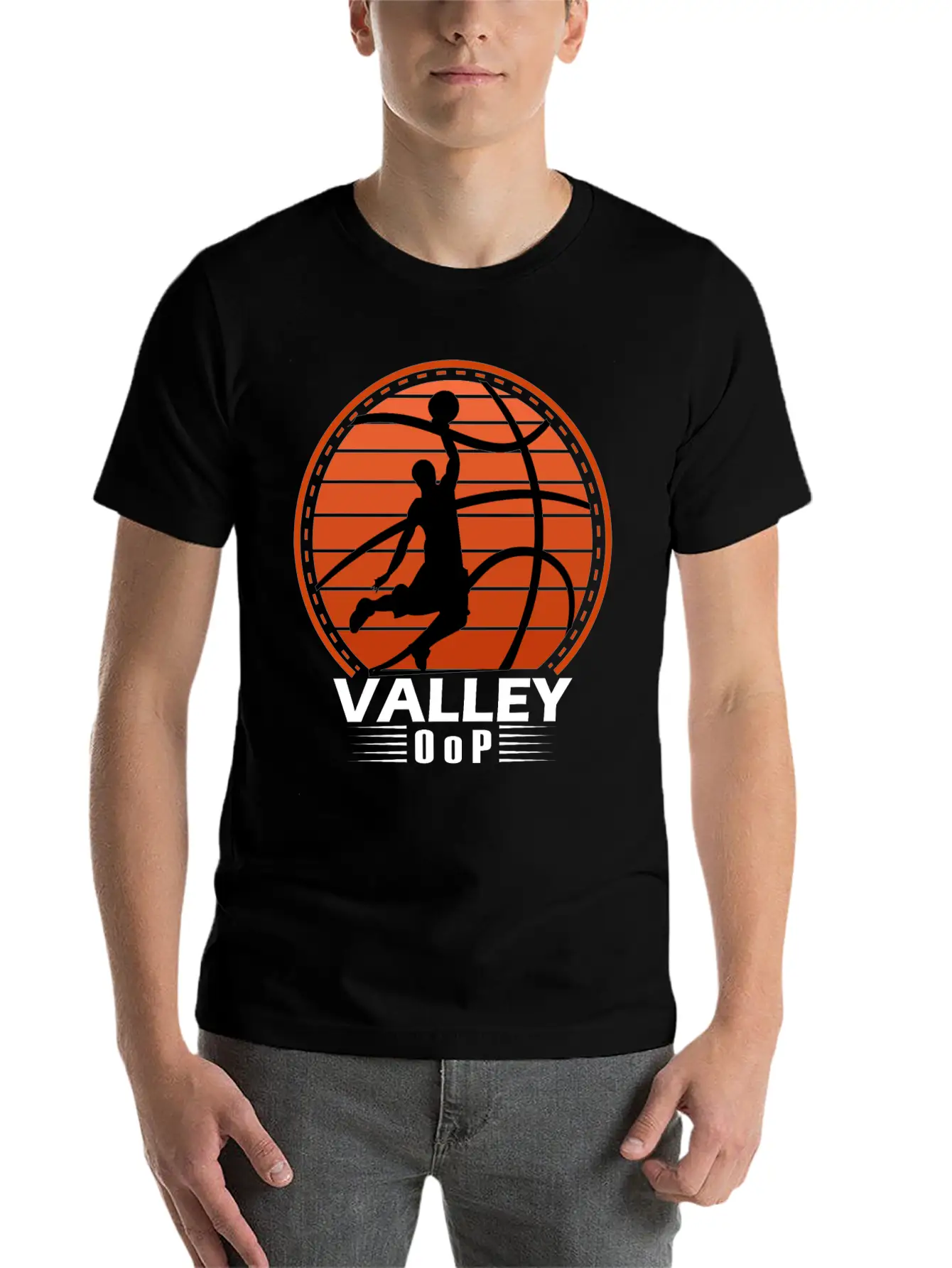 Valley Oop Man Street-ball Retro Basketball Soft Cotton Short Sleeve Tee – Unisex Wardrobe Staple