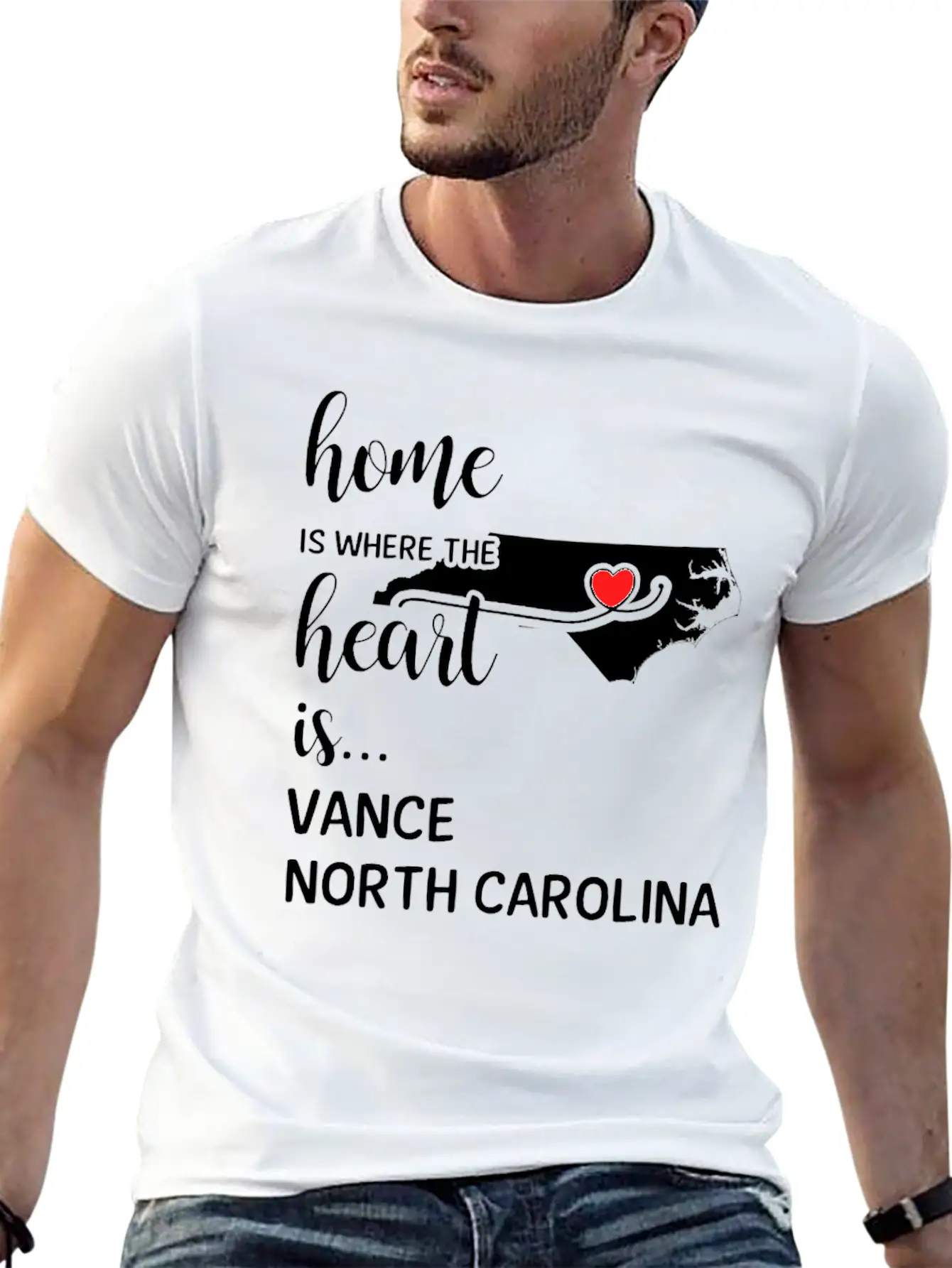 Vance County North Carolina Is Where My Heart Is Soft Cotton Short Sleeve Tee – Unisex Wardrobe Staple