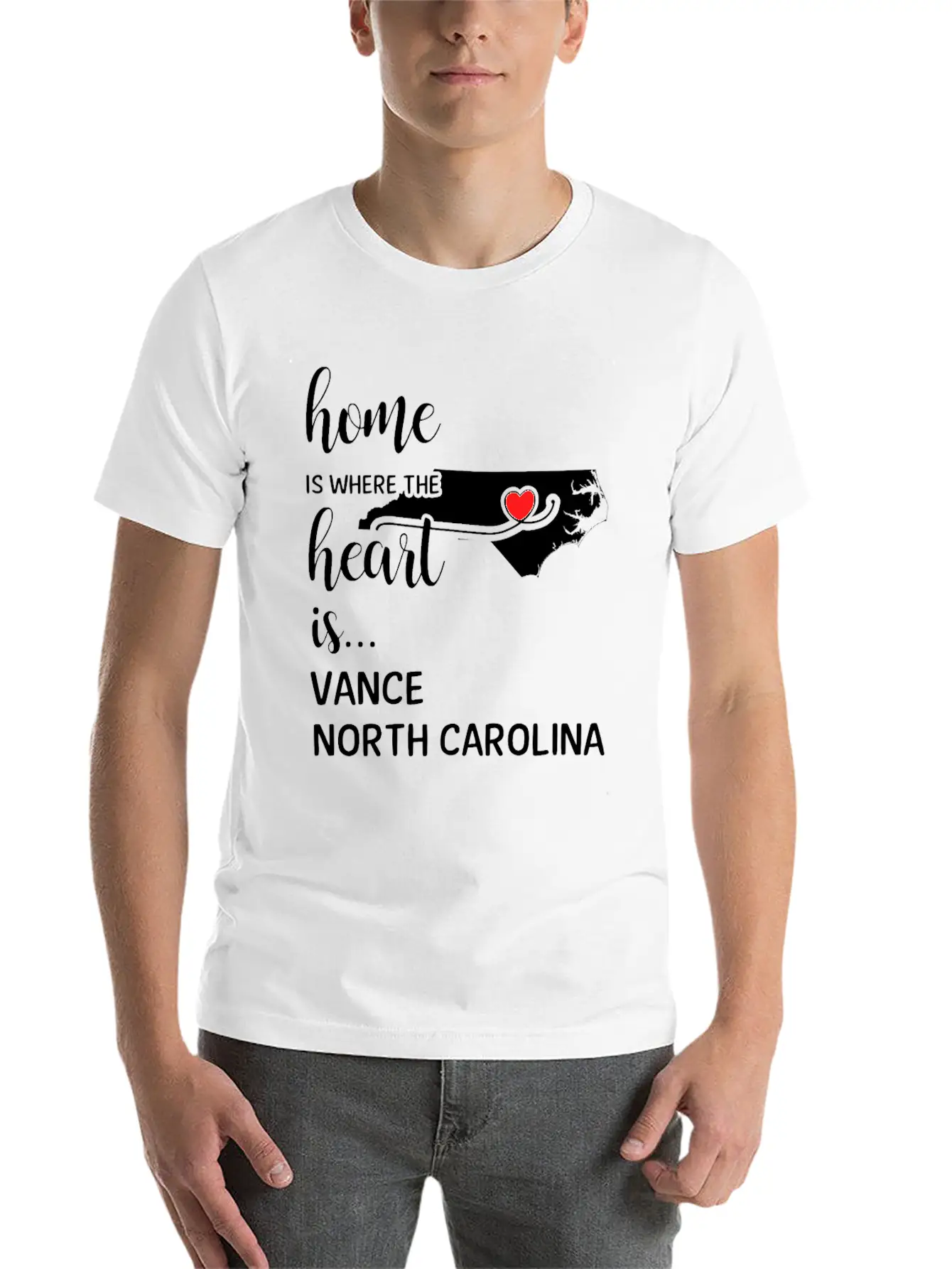 Vance County North Carolina Is Where My Heart Is Soft Cotton Short Sleeve Tee – Unisex Wardrobe Staple