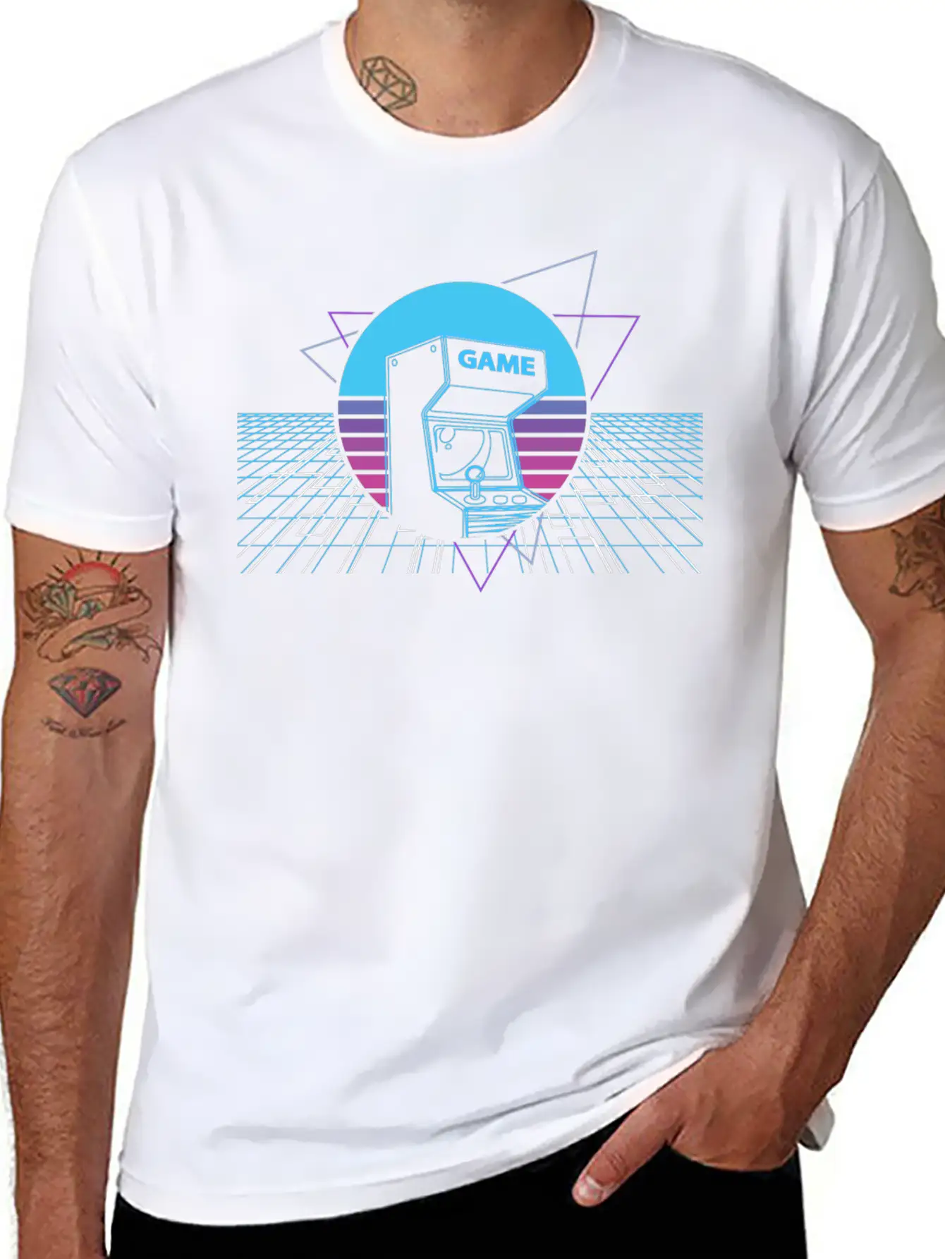 Vaporwave Arcade Gaming Video Game Game Nerd Lightweight Cotton T-Shirt – Daily Comfort Graphic Shirt