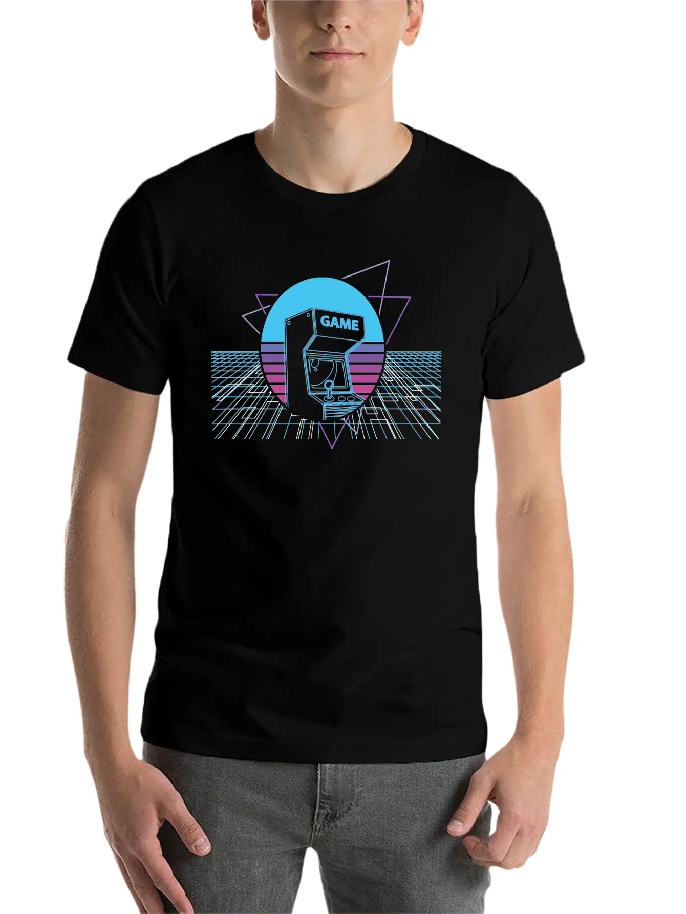 Vaporwave Arcade Gaming Video Game Game Nerd Lightweight Cotton T-Shirt – Daily Comfort Graphic Shirt
