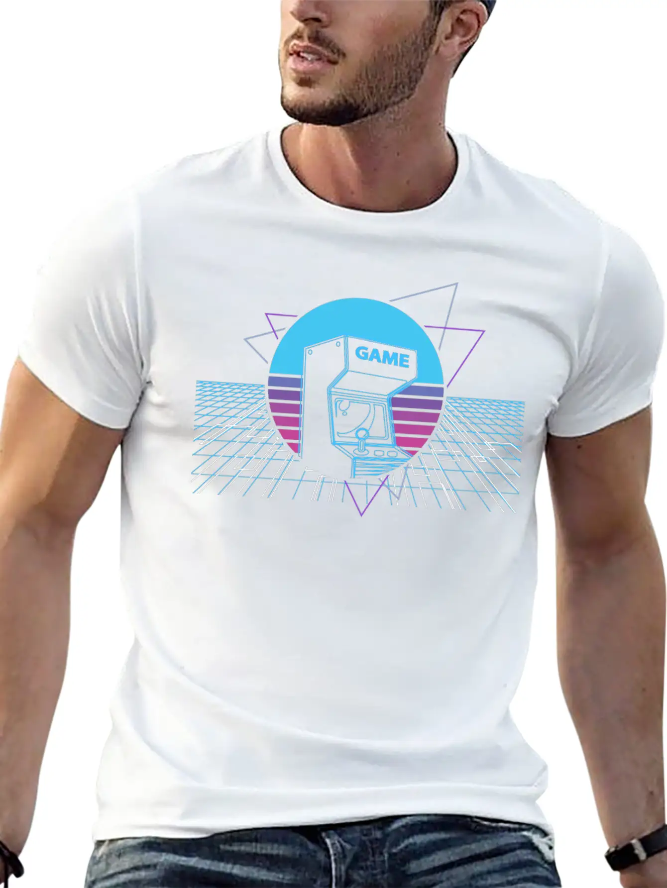 Vaporwave Arcade Gaming Video Game Game Nerd Lightweight Cotton T-Shirt – Daily Comfort Graphic Shirt