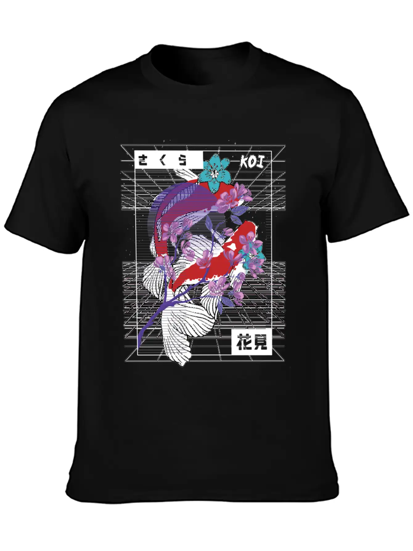Vaporwave Koi Fish Japan Sakura Carp Breeder Basic Graphic T-Shirt – Daily Comfort In Soft Cotton
