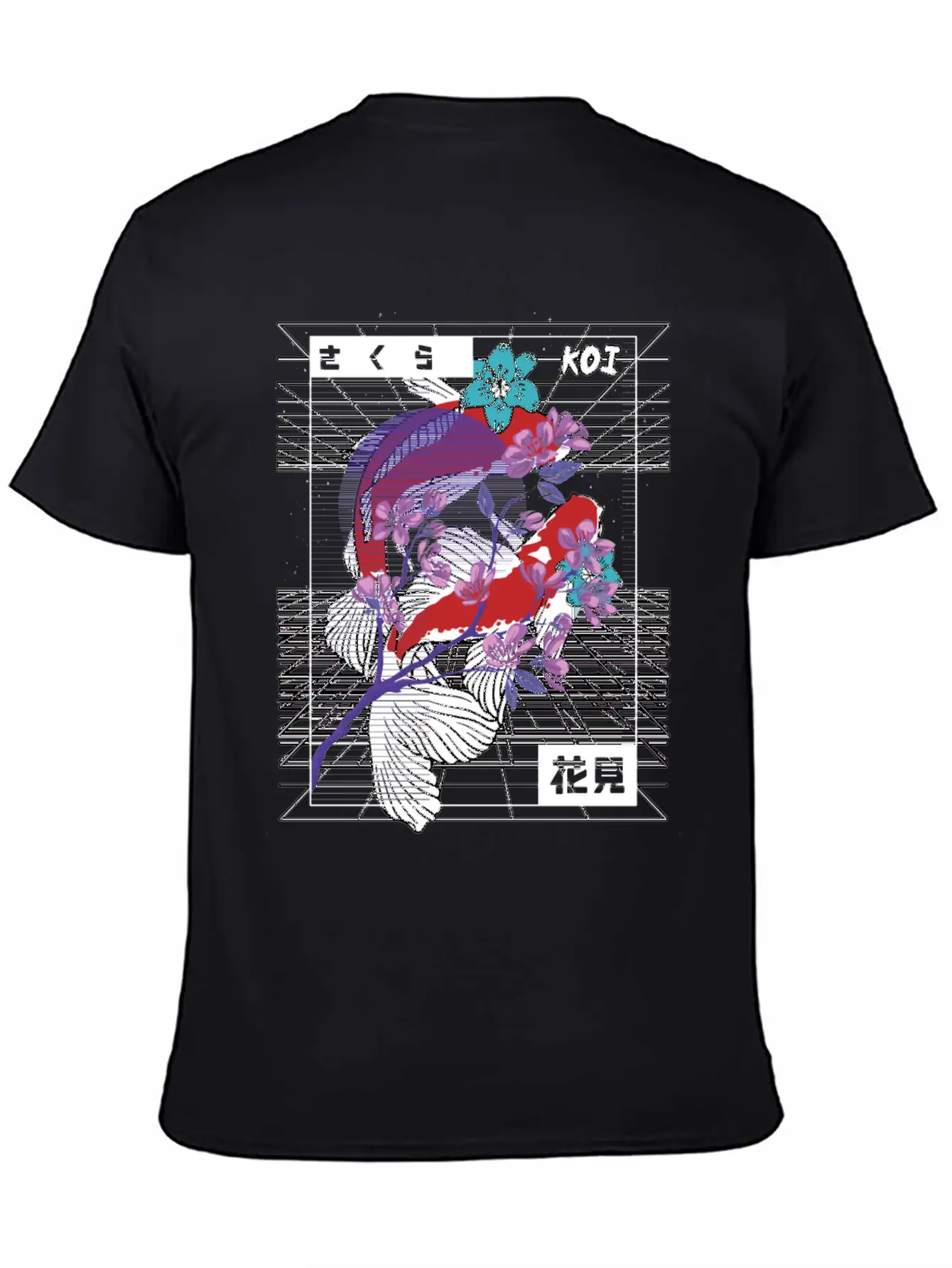 Vaporwave Koi Fish Japan Sakura Carp Breeder Basic Graphic T-Shirt – Daily Comfort In Soft Cotton