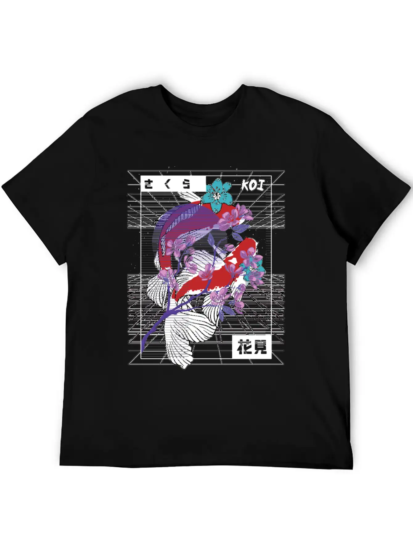 Vaporwave Koi Fish Japan Sakura Carp Breeder Basic Graphic T-Shirt – Daily Comfort In Soft Cotton