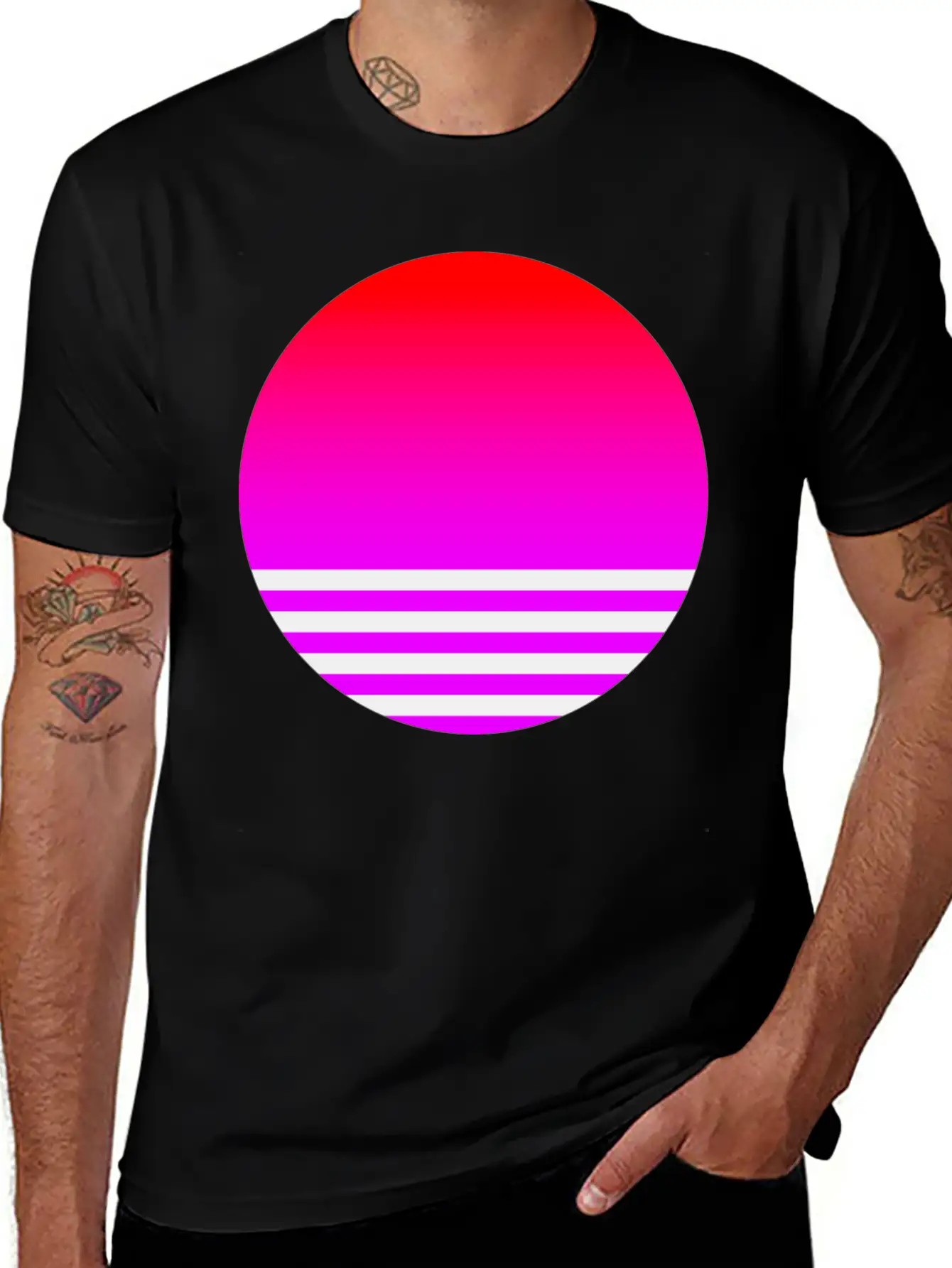 Vaporwave Sun Unisex Casual T-Shirt – Clean Design For Daily Comfort
