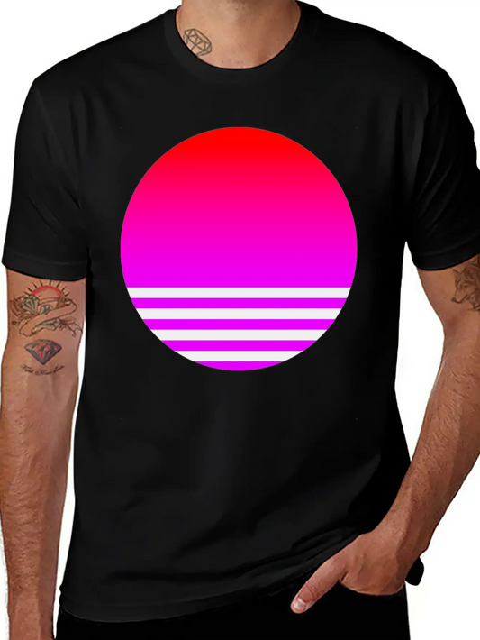 Vaporwave Sun Unisex Casual T-Shirt – Clean Design For Daily Comfort