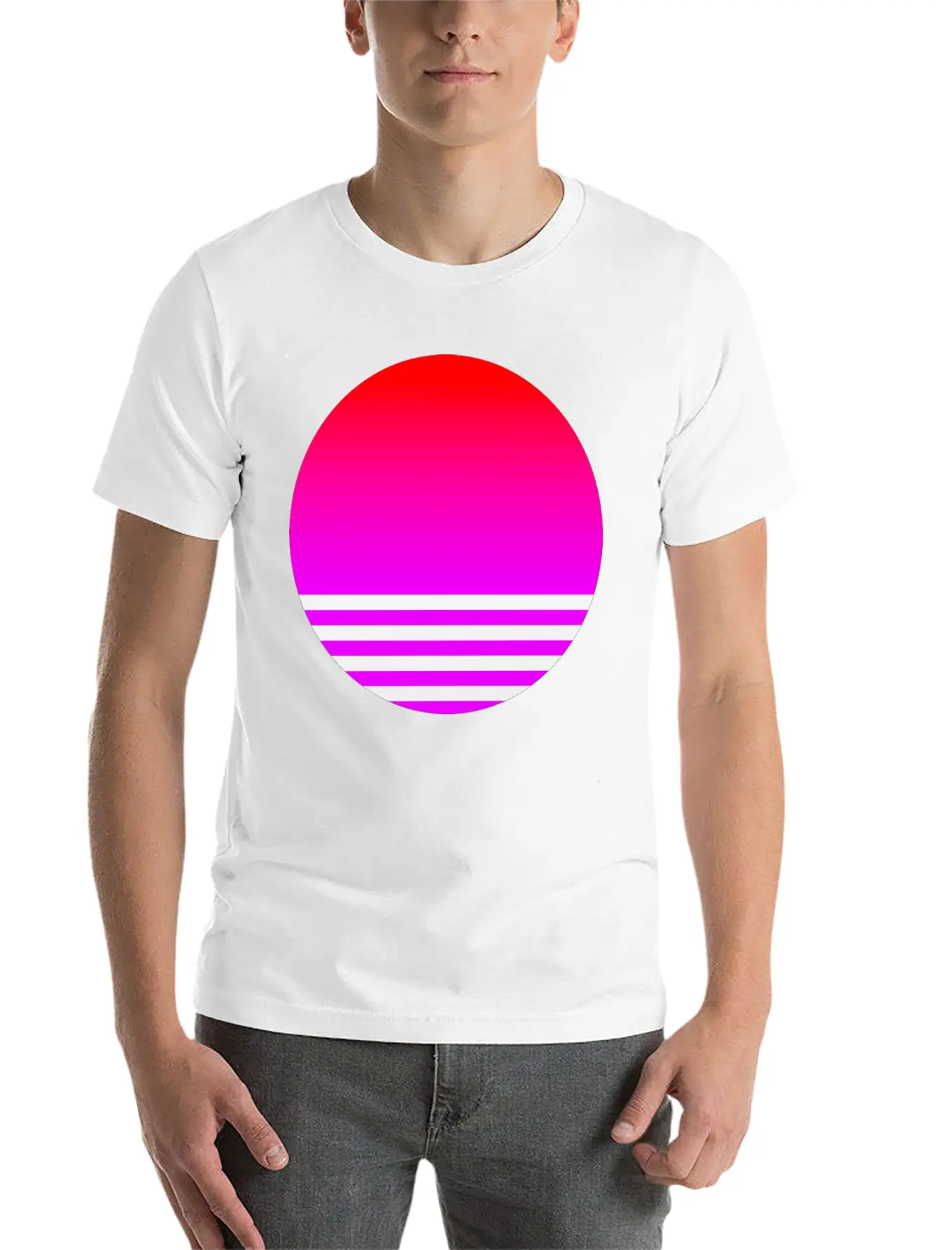 Vaporwave Sun Unisex Casual T-Shirt – Clean Design For Daily Comfort