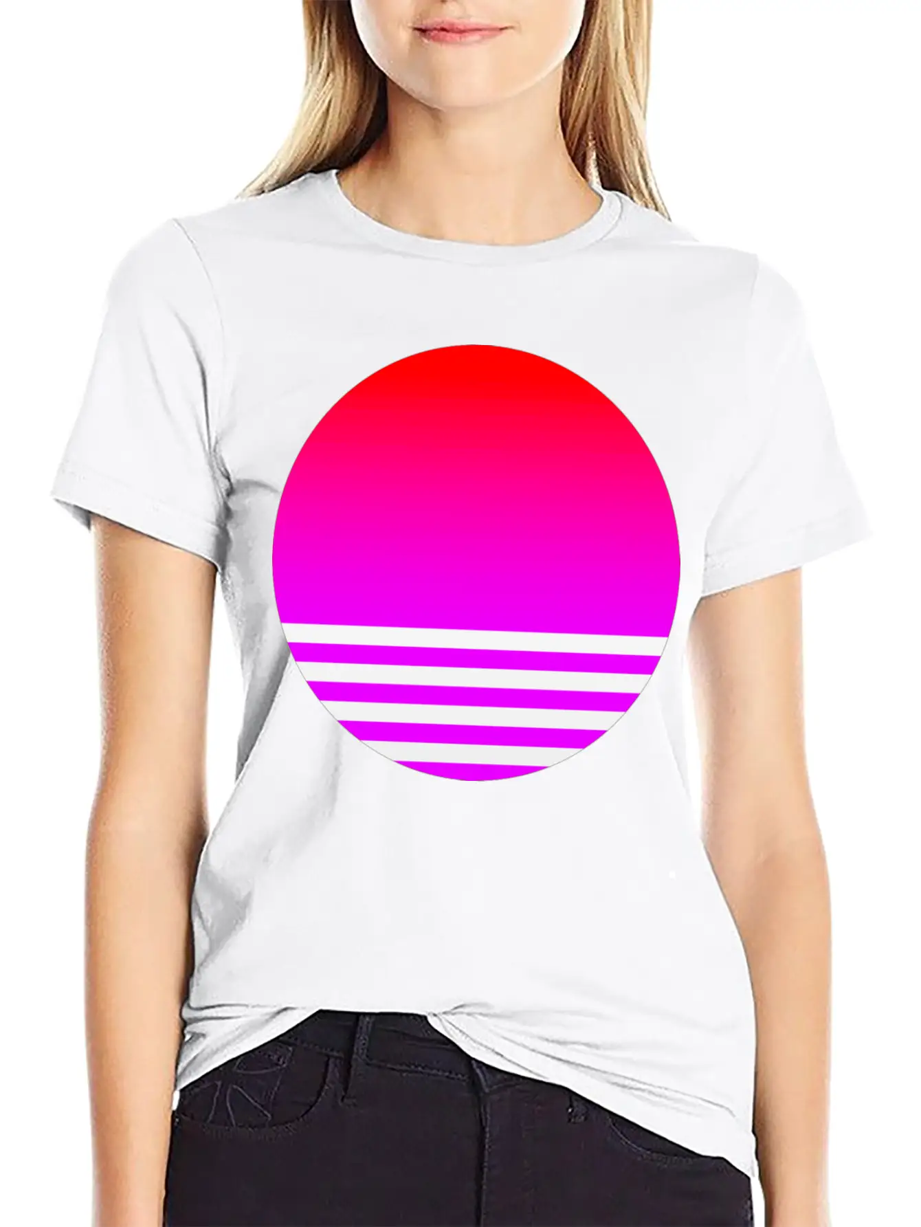 Vaporwave Sun Unisex Casual T-Shirt – Clean Design For Daily Comfort