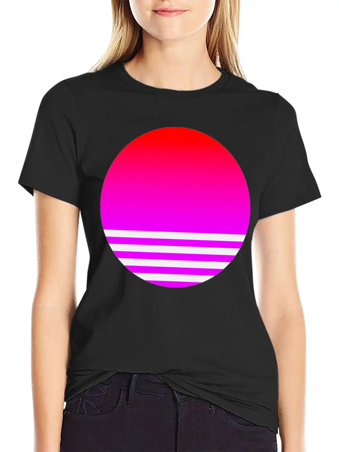 Vaporwave Sun Unisex Casual T-Shirt – Clean Design For Daily Comfort