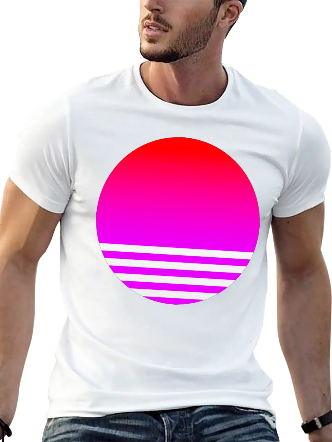 Vaporwave Sun Unisex Casual T-Shirt – Clean Design For Daily Comfort